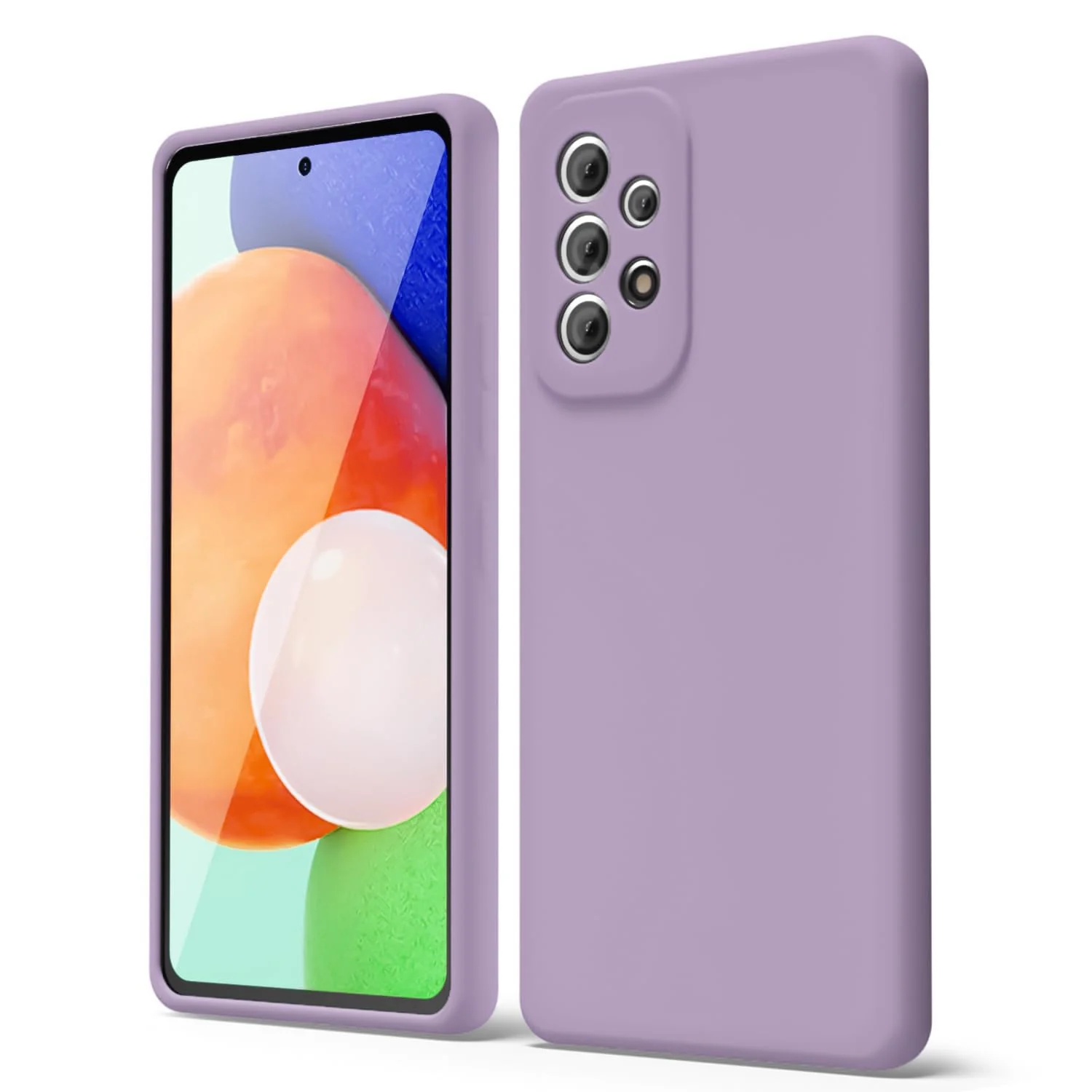 DL3 Mobilak Liquid Silicone Protective Case for Samsung Galaxy A23 5G / 4G with Camera Protection and Microfiber Lining - Lavender