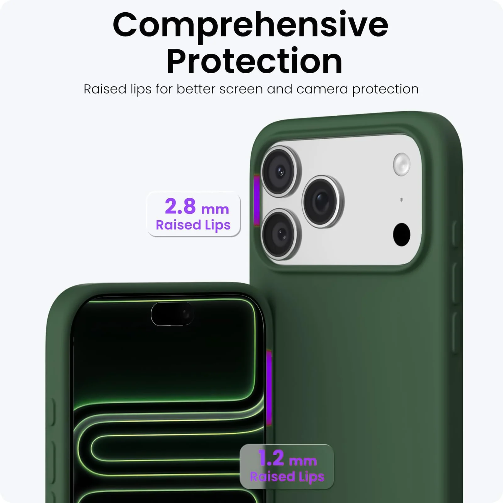 DL3 Mobilak Compatible with iPhone 17 Pro Max 6.9-Inch Case, Premium Liquid Silicone Case, Full Body Protective Cover, Shockproof, Slim Phone Case, Anti-Scratch Soft Microfiber Lining - Green