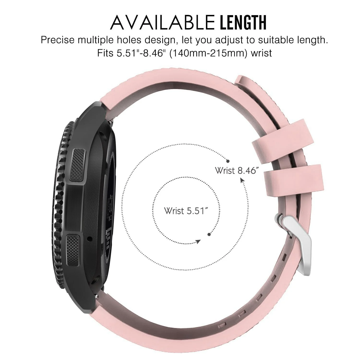 DL3 Mobilak Silicone Sport Band 22MM Xiaomi Redmi Watch 5 Active/5 Lite/Samsung Galaxy Watch 46mm/Watch 3 45mm/Gear S3/Huawei watch (GT6 GT5 GT4 GT3 GT2 GT 46MM)/GT2E/GT5 Pro/GT 6 Pro/Amazfit GTR 3/4 - Baby Pink