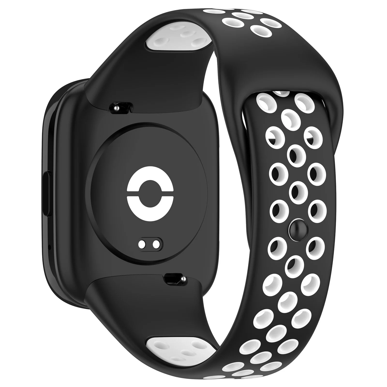 DL3 Mobilak Strap Silicone Compatible With Xiaomi Redmi Watch 3 Active/Redmi Watch 3 Lite, Sport Silicone Watch Band Wrist Strap, Bracelet Wristband Wrist Strap - Black White