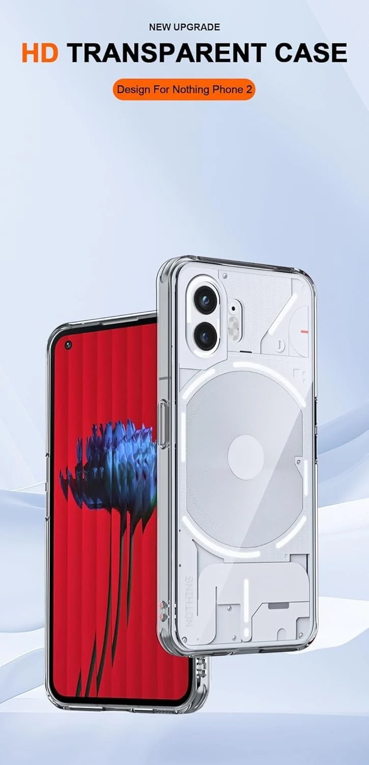 DL3 Mobilak Case Compatible with Nothing Phone 2, Case Crystal Soft TPU Gel Case Flexible Silicone Anti-Scratch Camera Protection TPU Cover - Clear
