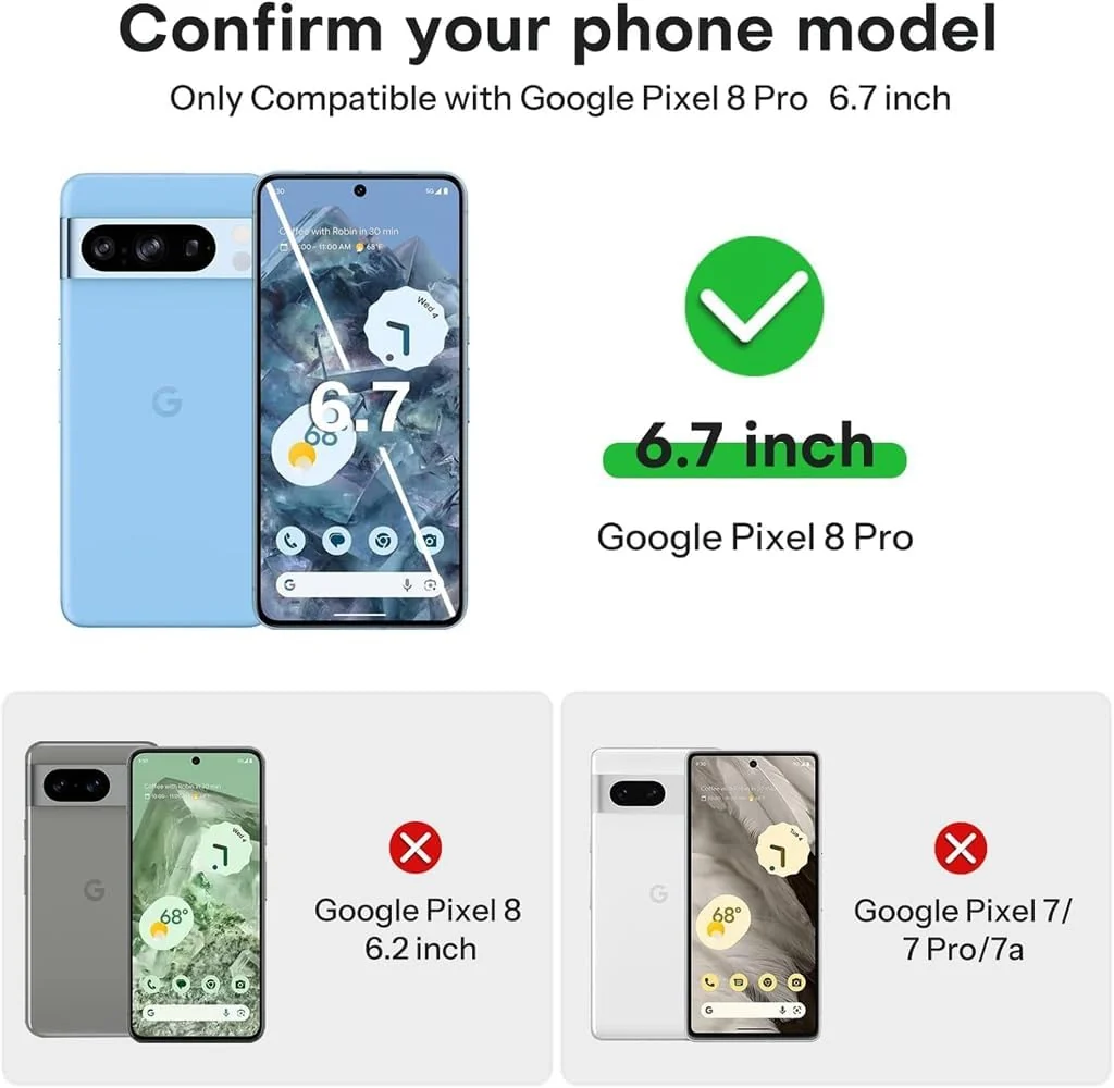 DL3 Mobilak Screen Protector for Google Pixel 8 Pro, Tempered Glass Screen Saver Premium HD Protective, Scratch Resistant, NO-Bubble, 9H Hardness, Full Coverage Film - Clear