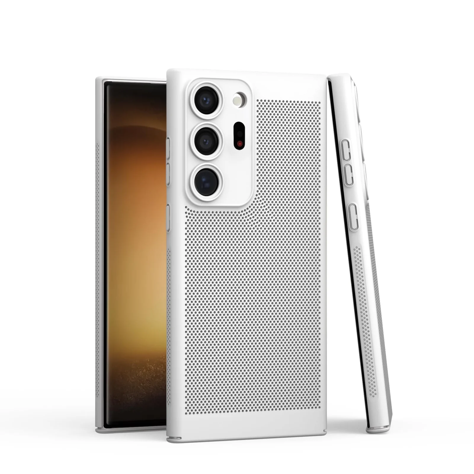 DL3 Mobilak Heat-Dissipation Hard PC Case with Built-In Camera Lens Protector for Samsung Galaxy Note 20 Ultra - White