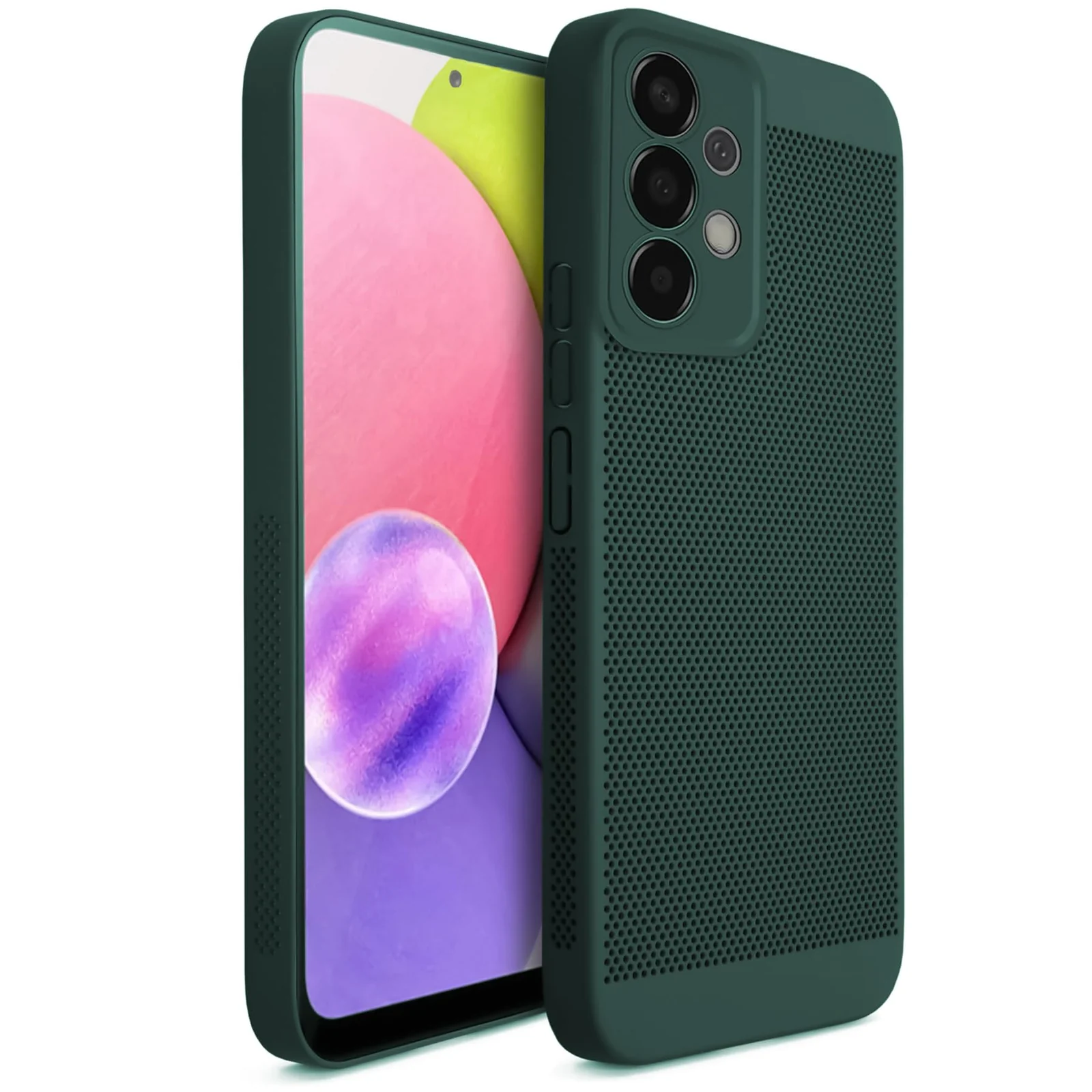 Dl3 Mobilak Case For Samsung Galaxy A54 5G Heat Dissipation Case with Built-in Camera Lens Protector Slim Fit Breathable Cooling Anti-Fingerprint Hard PC Back Shockproof Cover (Baby Blue)