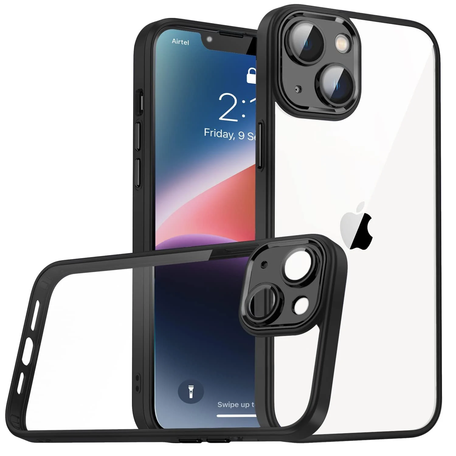 DL3 Mobilak Clear TPU Case for iPhone 15 + Plus / iPhone 14 Plus 6.7-Inch, Camera protection, Shock-absorbing protection, Scratch-resistant surface - Black