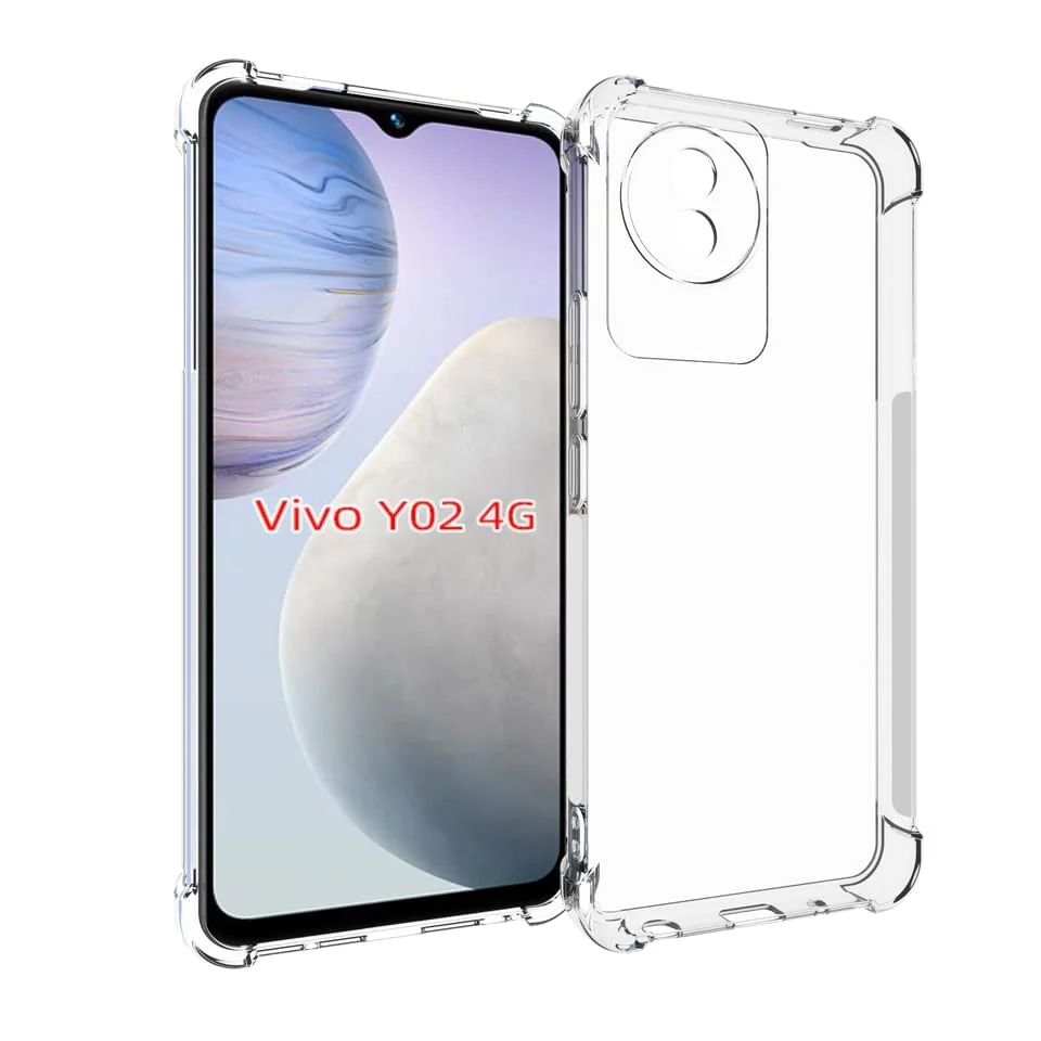 DL3 Mobilak Clear TPU Protective Case for vivo Y02 with Camera Protection and Shockproof Design - Clear