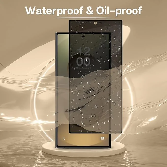 DL3 Mobilak Screen Protector for Samsung Galaxy S26 Ultra UV Glass Fingerprint Reader Support 3D Curved Anti-Spy Tempered Glass Screen Protector - Privacy