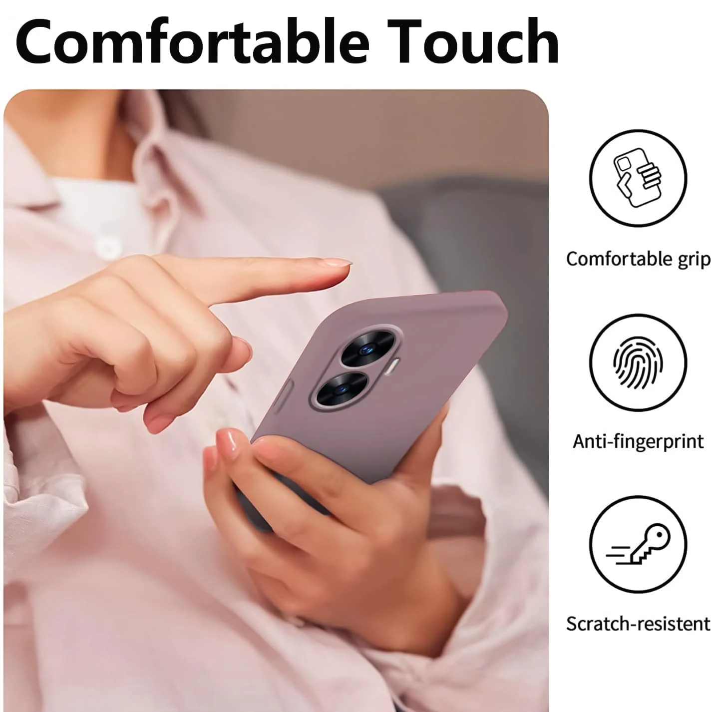 DL3 Mobilak Soft Silicone Gel Bumper Case for realme C55 / realme Narzo N55 - Cashmere