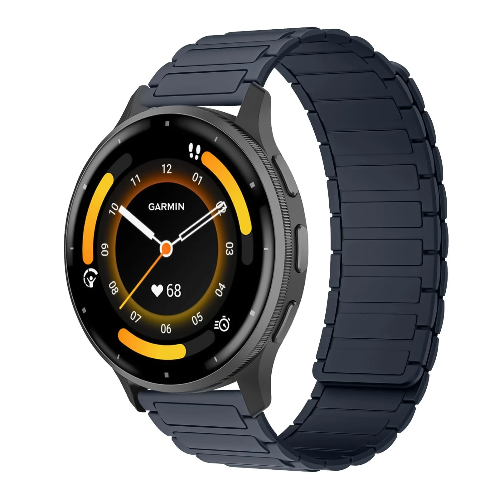 DL3 Mobilak 18mm Silicone Magnetic Strap for Huawei Watch GT 6 41mm/Watch5 42mm/GT 5 Pro 42 mm/GT 5 41mm/GT4 41 mm, Magnetic Replacement Band for Garmin Venu 3S/Fossil Women's Gen 6 - Deep Blue