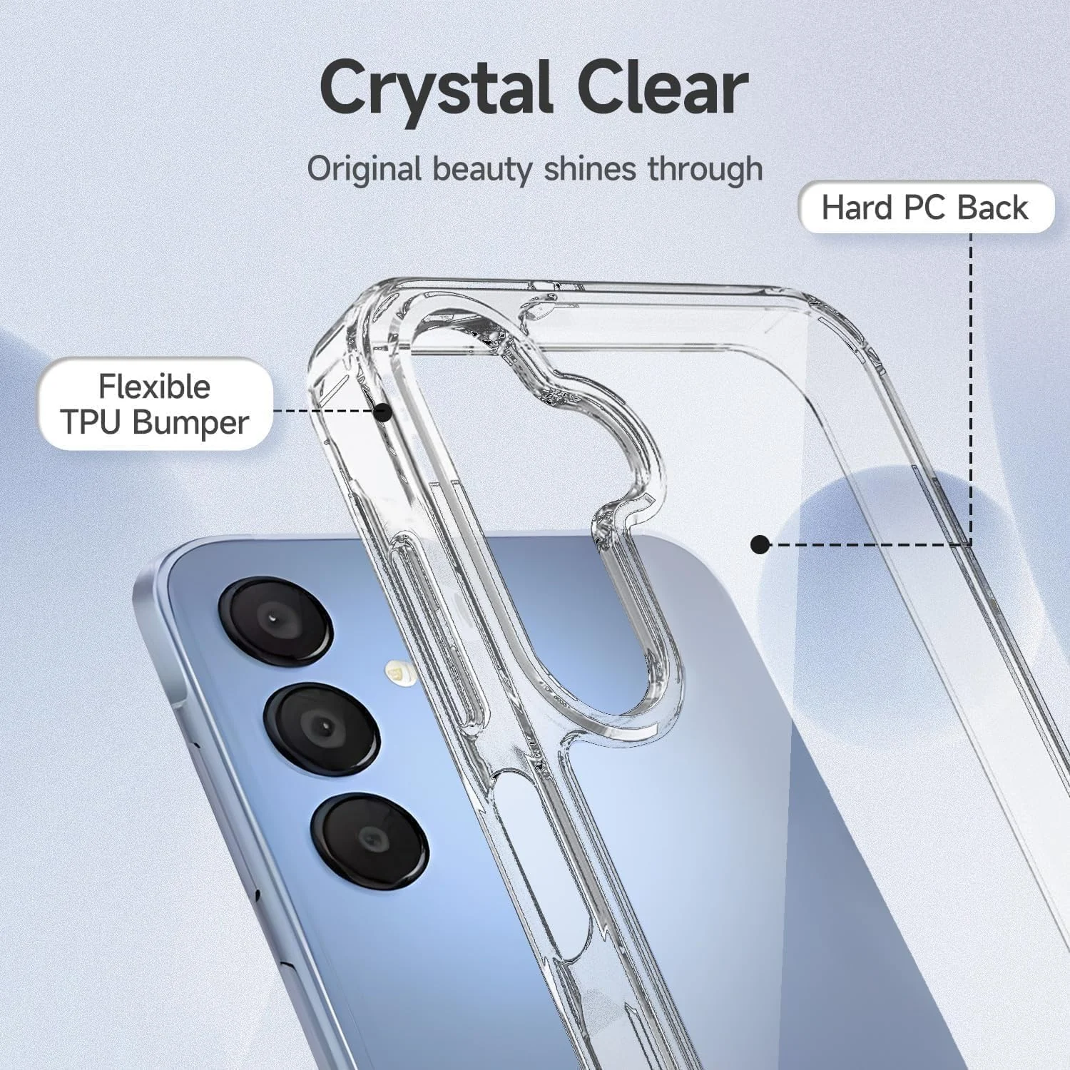 DL3 Mobilak Case Compatible with Samsung Galaxy A35 5G Case Crystal Soft TPU Gel Case Flexible Silicone Anti-Scratch TPU Cover - Clear