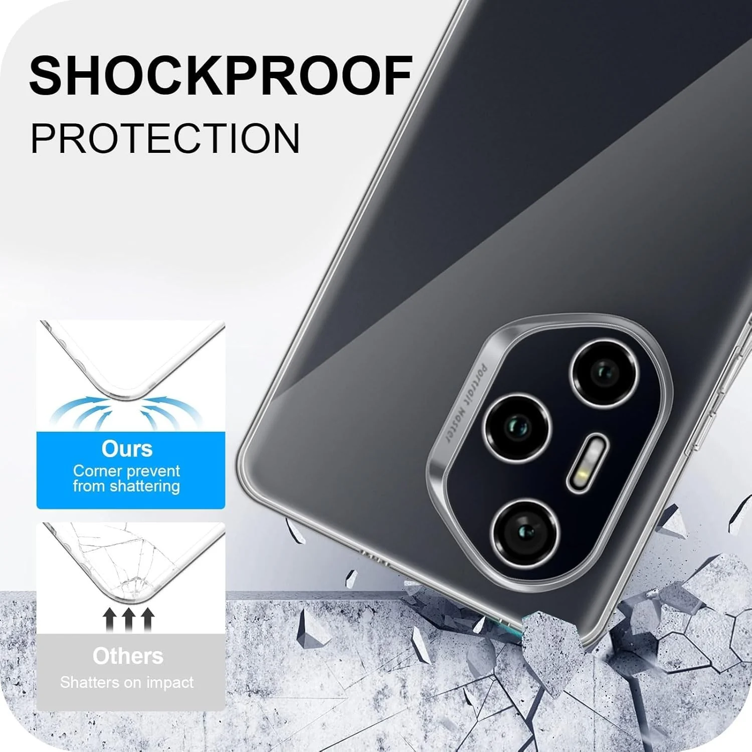 DL3 Mobilak Case Compatible with Honor 300 Pro/Honor 300 Ultra, Case Crystal Soft TPU Gel Case Flexible Silicone Anti-Scratch Camera Protection TPU Cover - Clear