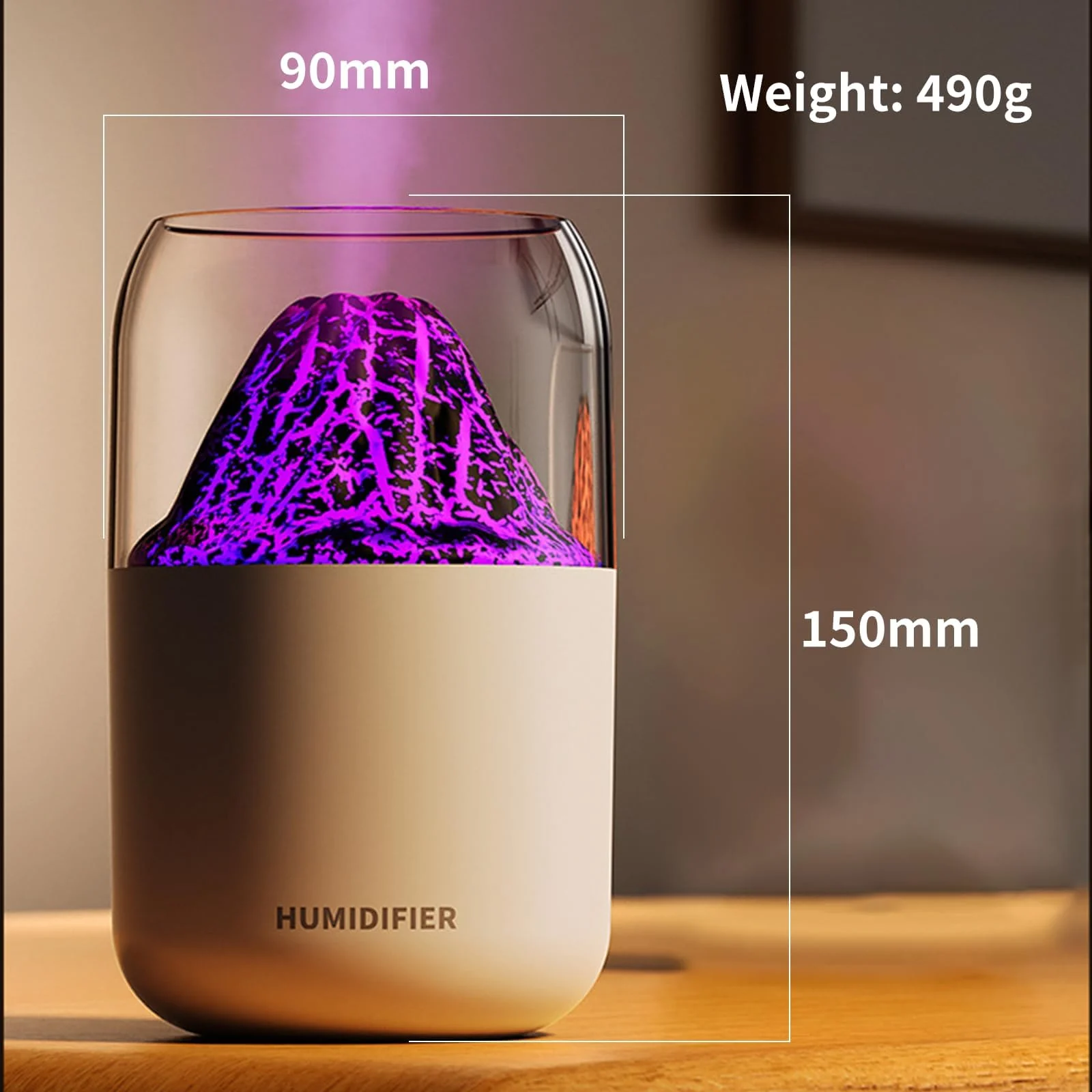 MOBIGON Volcano Mist 300 ml Aroma Diffuser and Humidifier, White