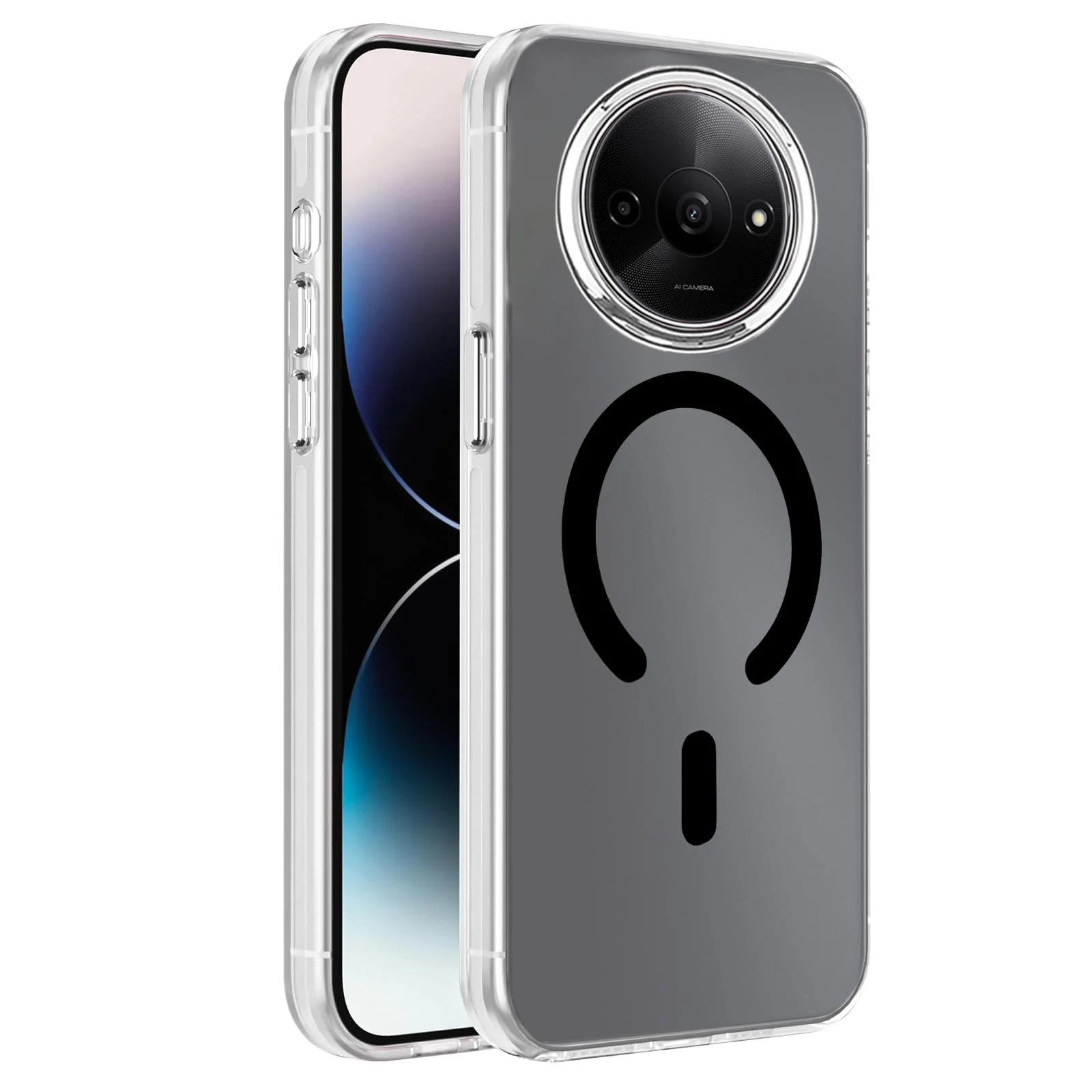 DL3 Mobilak Case for Xiaomi Redmi A3 / Redmi A3x Crystal Clear [Not Compatible with MagSafe] Soft TPU Gel Case Flexible Silicone Anti-Scratch Transparent TPU Cover - Black