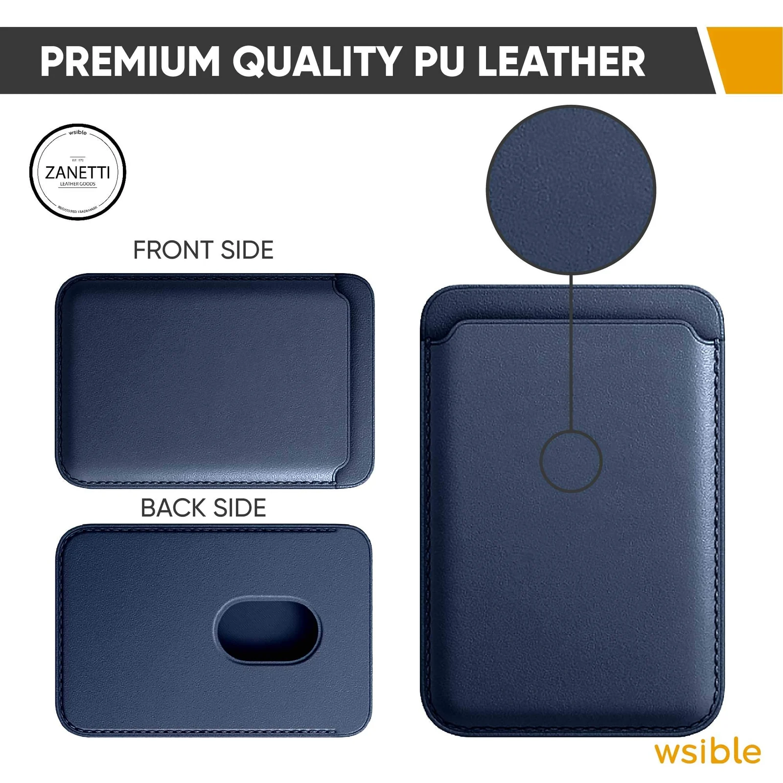 DL3 Mobilak Magnetic Card Holder Phone Wallet for iPhone 16/15/14/13/12 Series with MagSafe, Wallet for iPhone 16 15 14 Pro Max Plus Series, MagSafe 3 Wallet for iPhone 13 12 Pro Max Mini Series - Blue