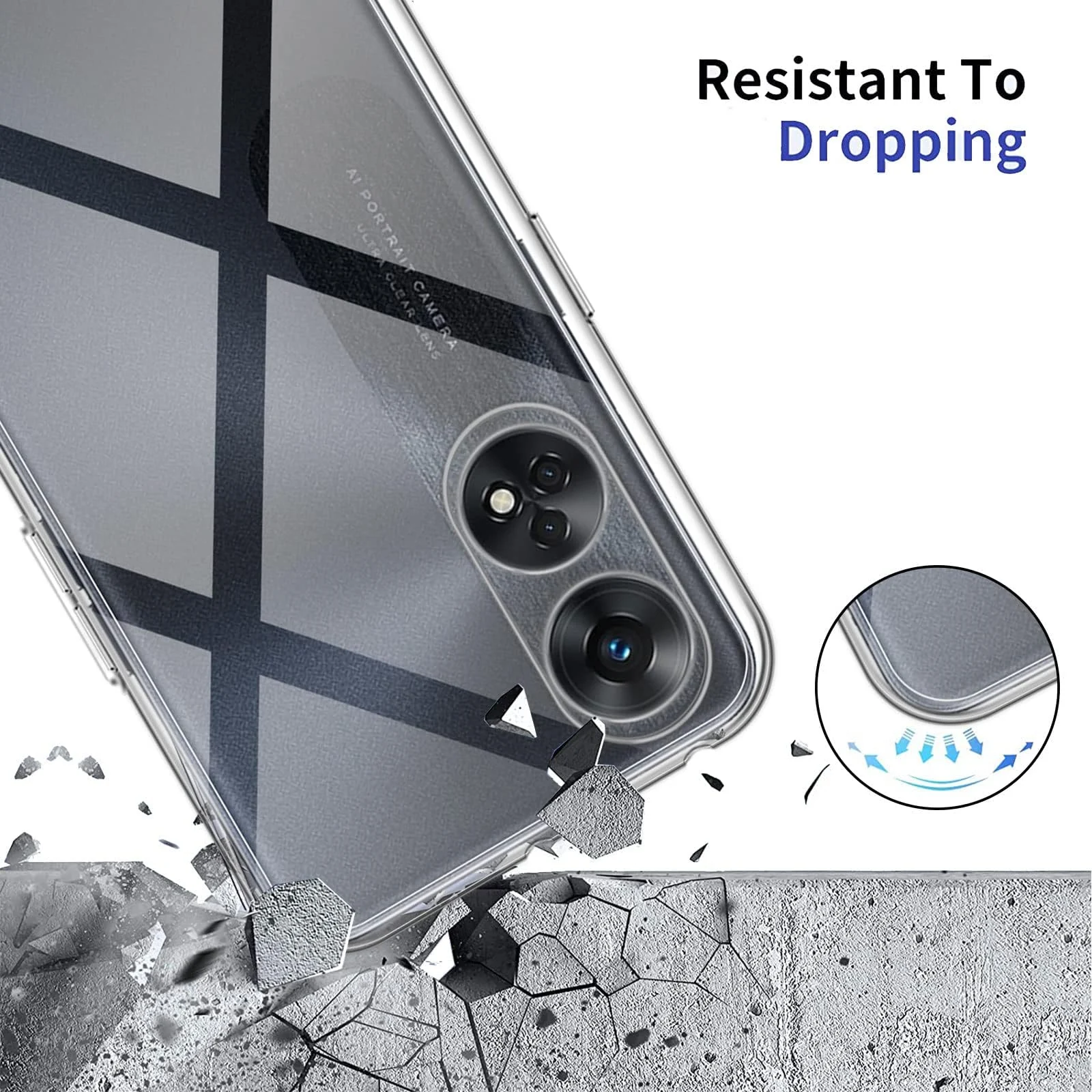 DL3 Mobilak Case Compatible with OPPO Reno 8T 4G (Not 5G) Case Crystal Soft TPU Gel Case Flexible Silicone Anti-Scratch Camera Protection TPU Cover - Clear