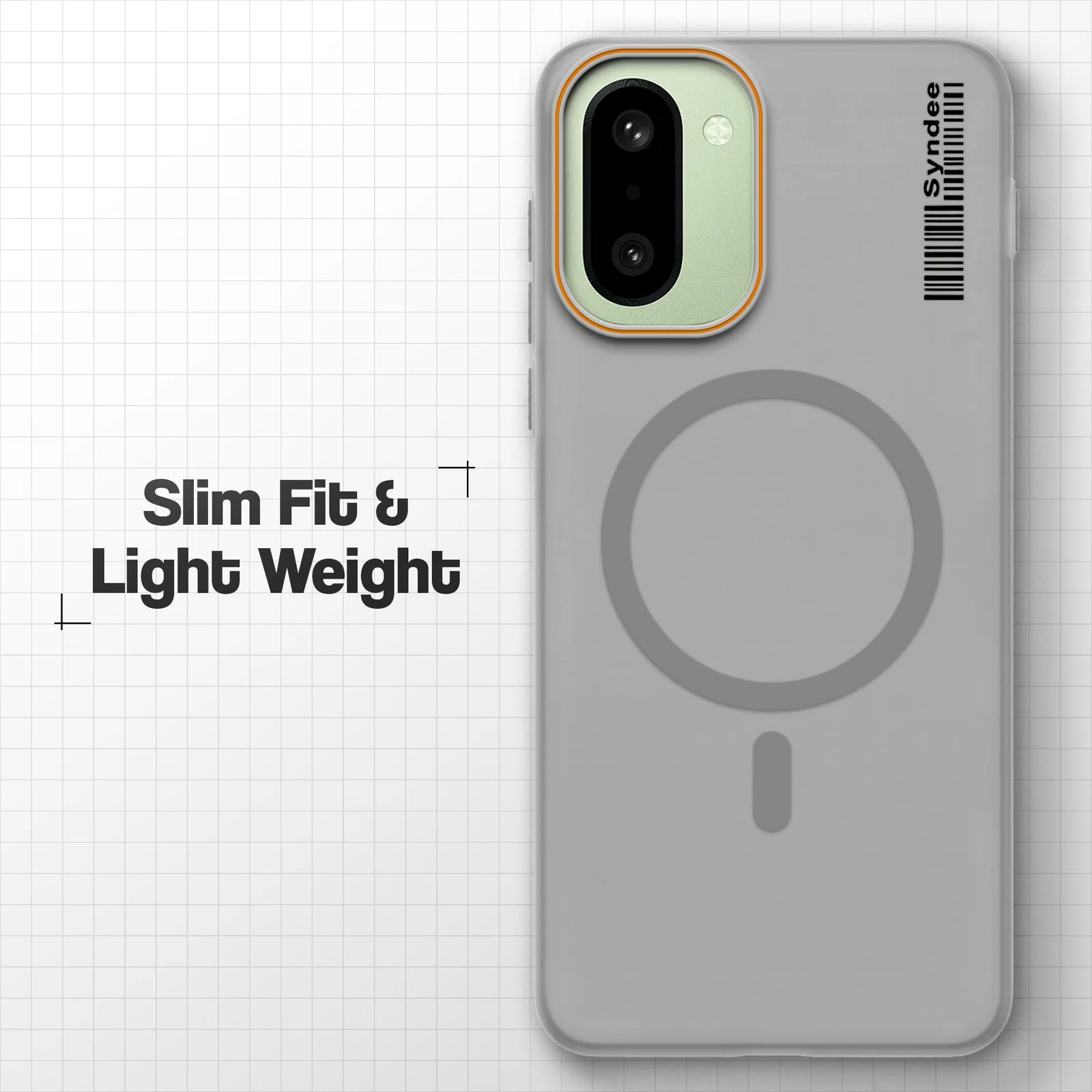 DL3 Mobilak Translucent Matte Case for OnePlus 15R / OnePlus Ace 6 / Ace 6T, Compatible with MagSafe accessories, Shock-absorbing protection, Integrated ring holder - Gray