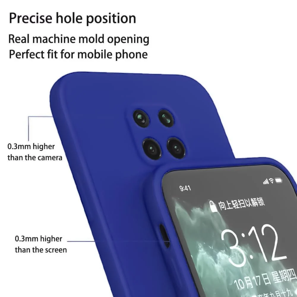 DL3 Mobilak Soft Silicone Protective Case for Xiaomi Redmi Note 9S / 9 Pro / 9 Pro Max with Microfiber Lining and Shockproof Design - Pepsi