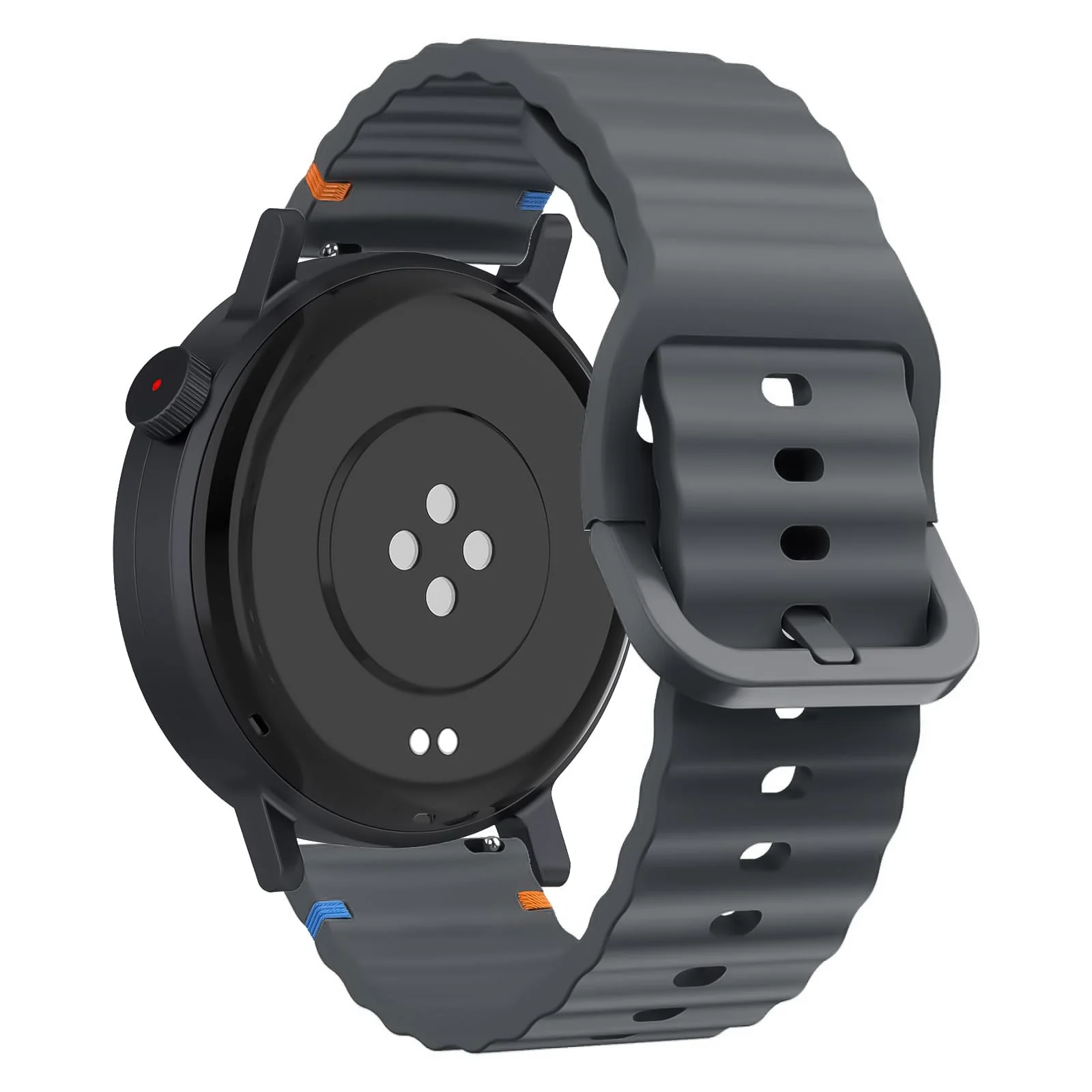 DL3 Mobilak 18m Strap for Huawei Watch GT 6 41mm/GT 5 Pro 42 mm/GT5 41mm/GT4 41 mm/Huawei Watch 5 42mm, 18 mm Silicone Sport Armband Replacement Bracelet for Venu 2S/3S/Vivomove 3S/4S - Deep Grey