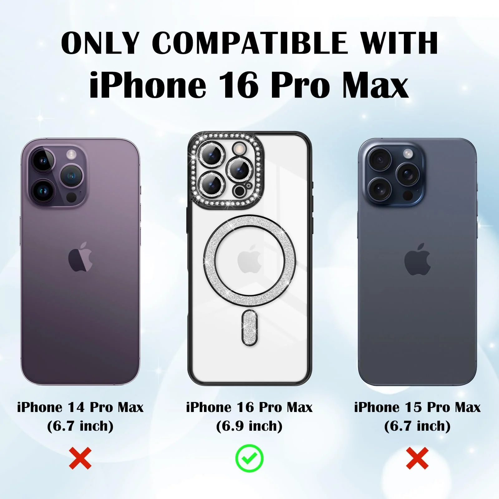 DL3 Mobilak MagSafe-Compatible Magnetic Case for iPhone 16 Pro Max with Camera Protection and Magnetic Car-Mount Support - Black
