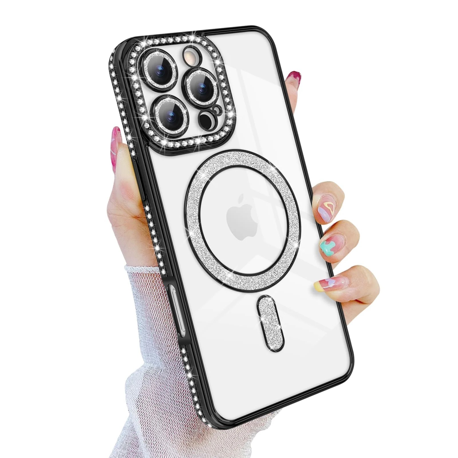 DL3 Mobilak MagSafe-Compatible Magnetic Case for iPhone 16 Pro Max with Camera Protection and Magnetic Car-Mount Support - Black