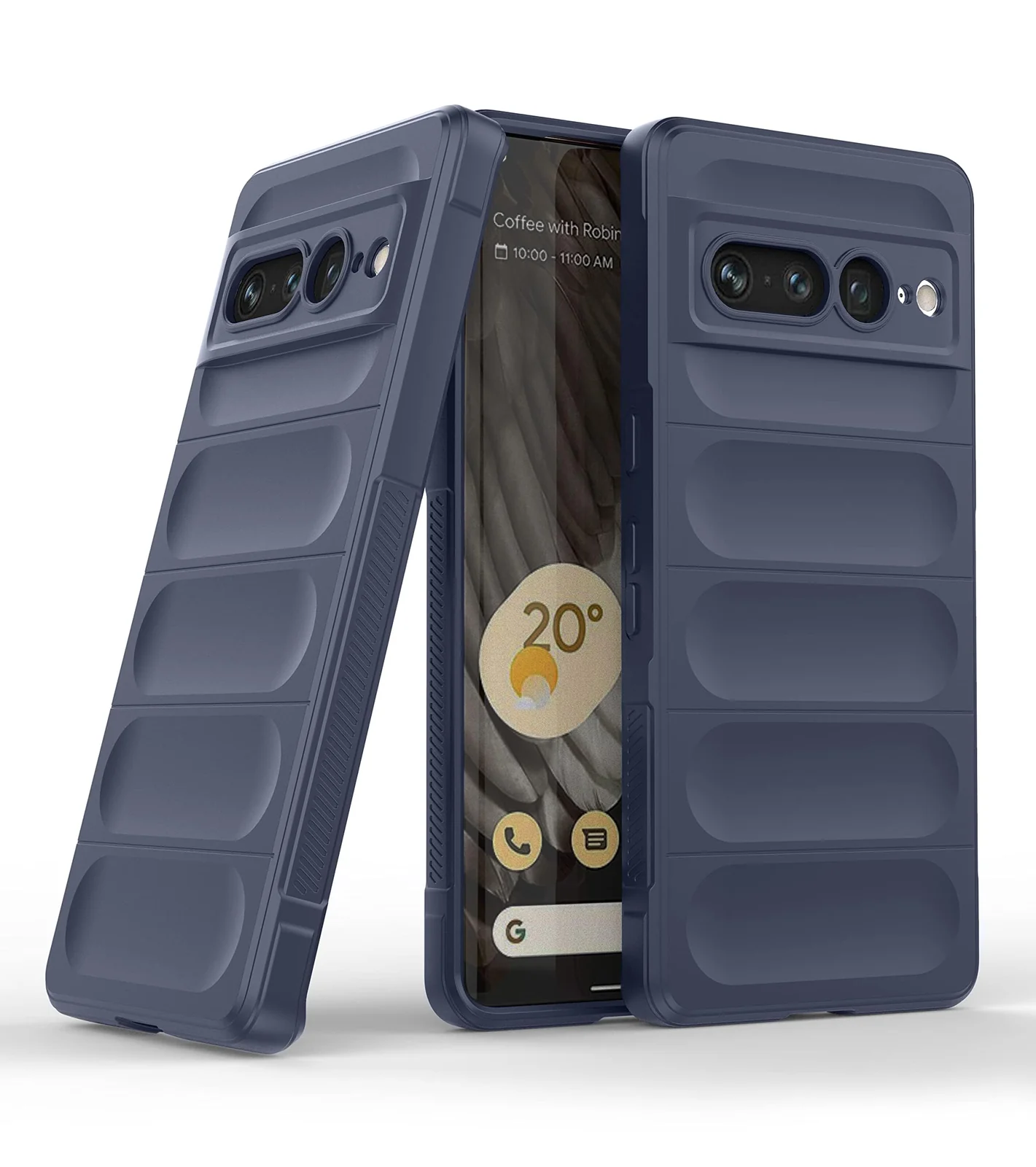 DL3 Mobilak Silicone Case for Google Pixel 7 Pro Heavy Duty Protective [Slim Fit] Shockproof Soft Flexible Protective Design Shock-Absorption TPU Cover With Camera Protection - Blue
