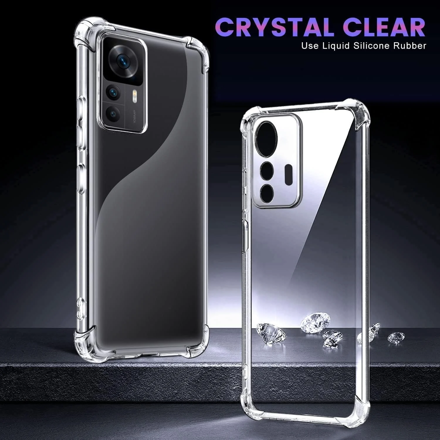 DL3 Mobilak Clear TPU Protective Case for Xiaomi Mi 12T - 12T Pro with Camera Protection and Shockproof Design - Clear