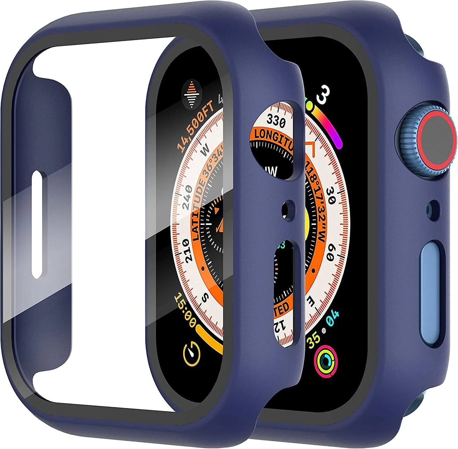 DL3 Mobilak Hard Case Designed for Apple Watch Series 8/7/6/5/4/Series SE/SE 2 44mm, Built-in 9H [HD Clear] Tempered Glass Screen Protector, [Full Protection] Slim Cover for 44mm