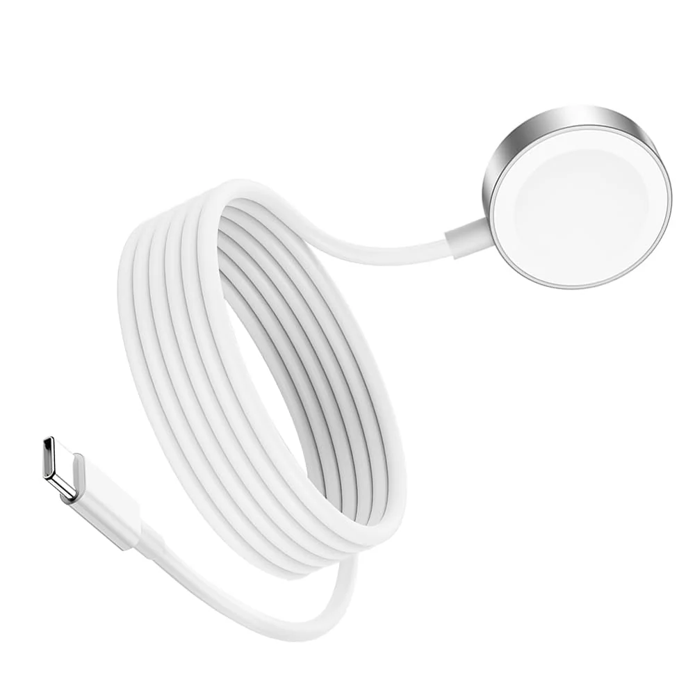 DL3 Mobilak 2025 Upgraded Metal Magnetic Charging Cable for Apple Watch Charger, [USB-C Port] Wireless Charging Cable Compatible with iWatch Series Ultra/10/9/8/7/6/SE/SE2/5/4/3/2 [1M] - White