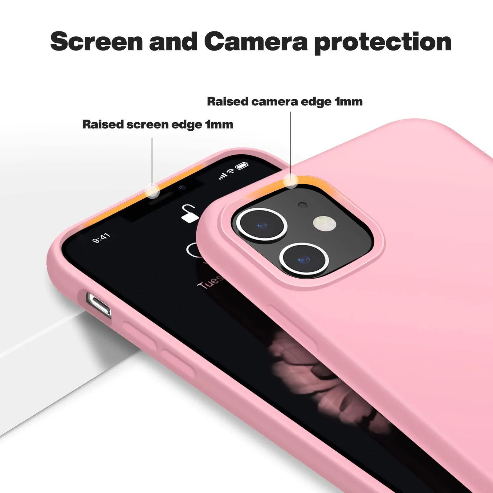 DL3 Mobilak Liquid Silicone Protective Case for iPhone 11 (6.1 Inch) with Camera Protection and Microfiber Lining - A Pink