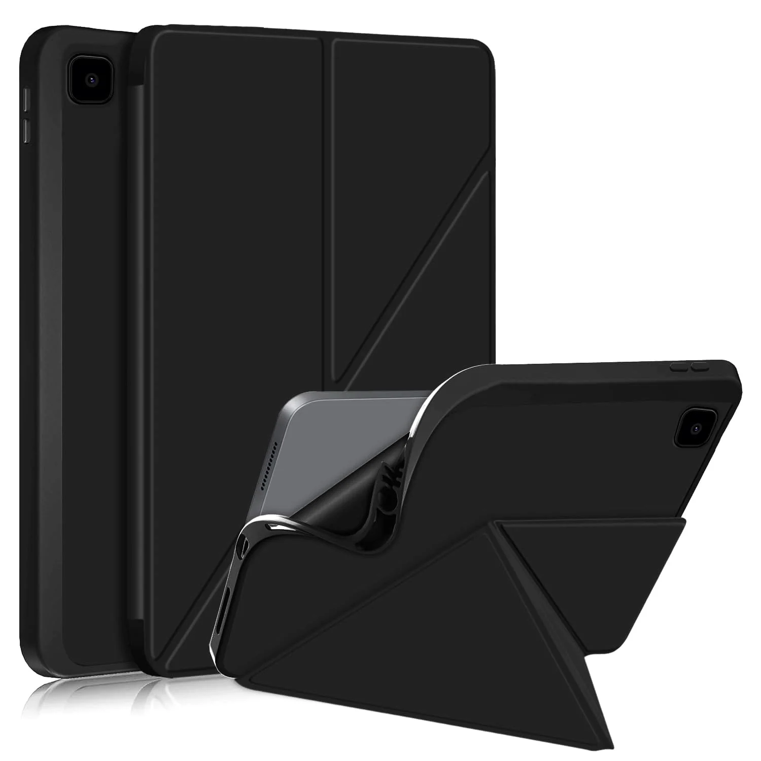 DL3 Mobilak For Samsung Galaxy Tab A7 Lite 8.7 Inch 2021 Model (SM-T220/T225/T227) Case, Smart Stand, Pencil Holder, Shockproof Slim Lightweight Leather Cover, Modern Abstract Design - Black
