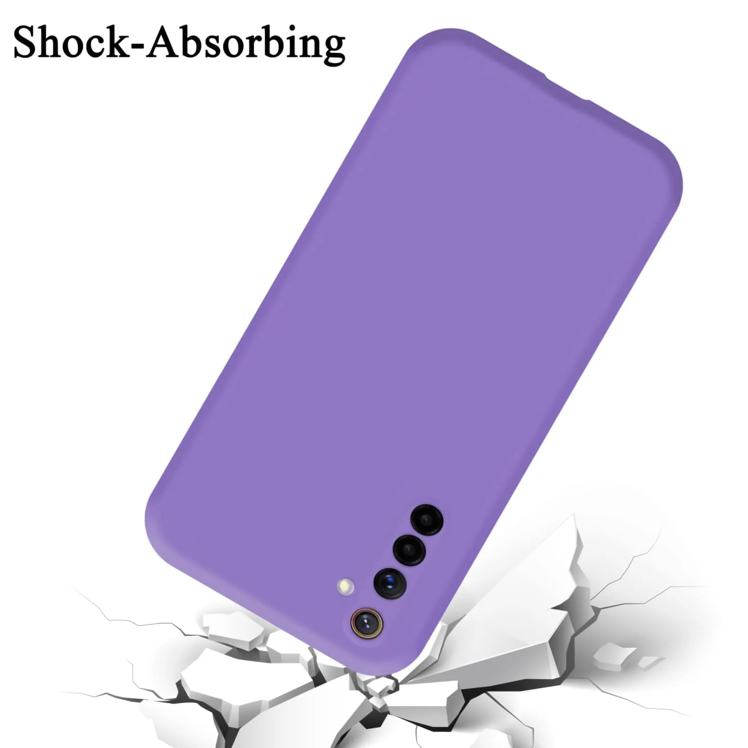 DL3 Mobilak Liquid Silicone Protective Case with Soft Microfiber Lining with Full Camera Protection for realme 6 Pro - Light Purple