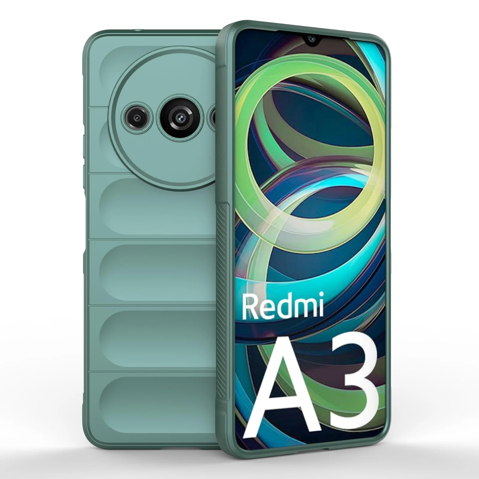 DL3 Mobilak Soft Silicone Protective Case for Xiaomi Redmi A3 with Camera Protection and Shockproof Design - Green