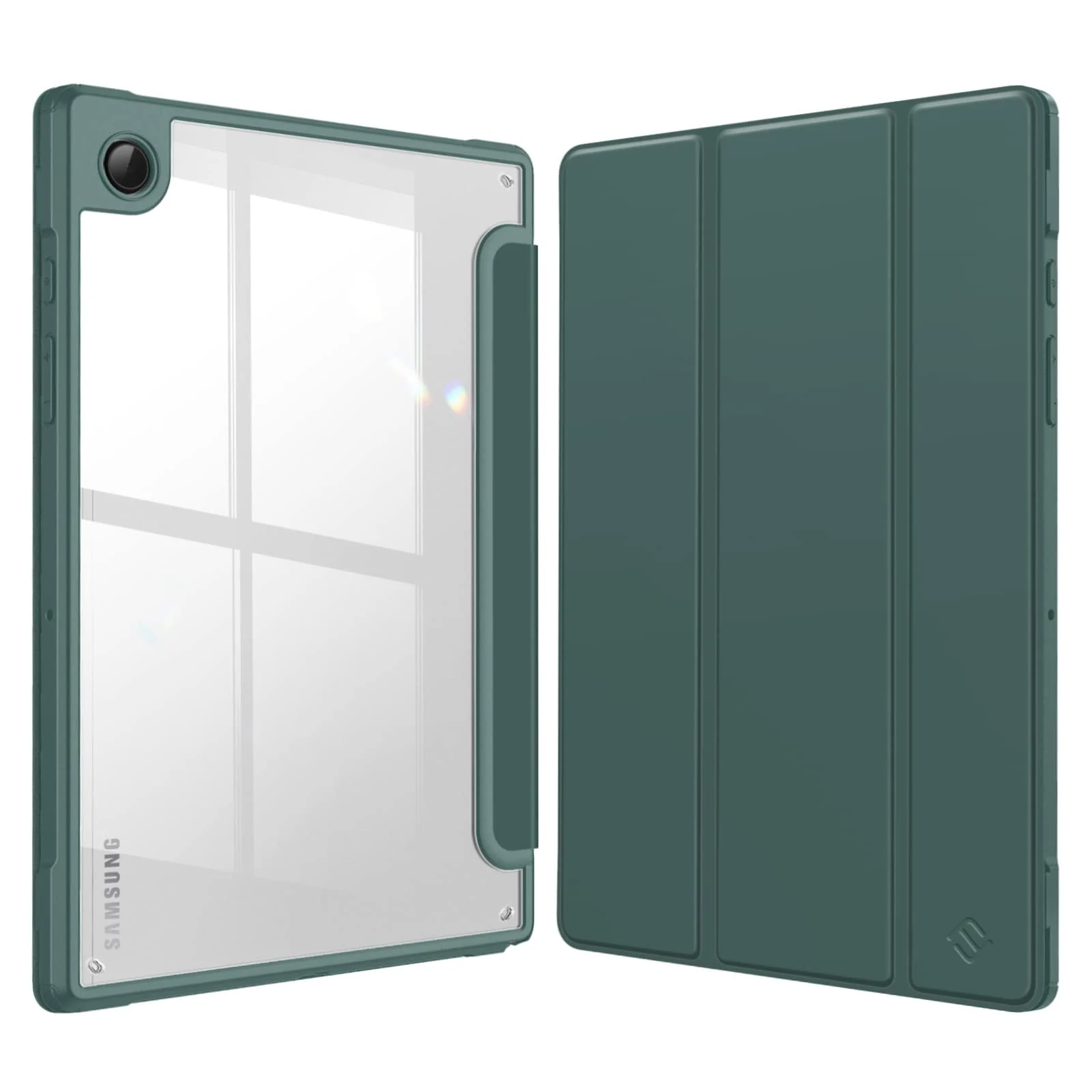 DL3 Mobilak Hybrid Slim Case for Samsung Galaxy Tab A8 10.5 inch 2021 Model (SM-X200/X205), Shockproof Cover with Clear Transparent Back Shell, Auto Wake/Sleep - Green