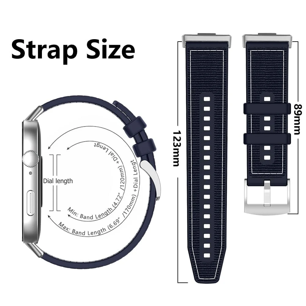 DL3 Mobilak Sport Silicone Nylon Band Designed for Huawei Watch Fit 2 for Men Women, Waterproof Soft Replacement Strap for Huawei Watch Fit2 - Blue