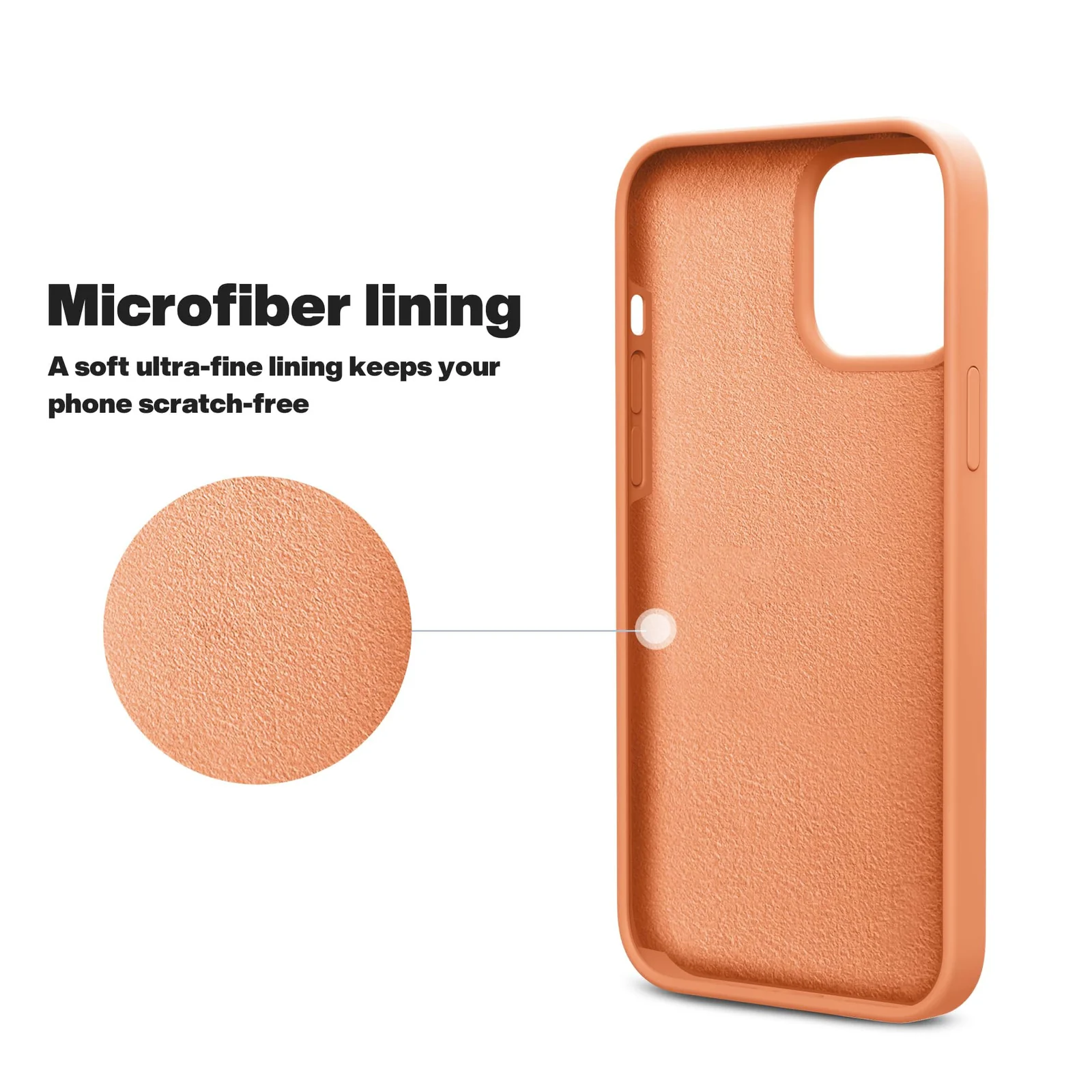 DL3 Mobilak Compatible with iPhone 12/12 Pro (6.1 Inch) Case, Liquid Silicone Case, Full Body Protective Cover, Shockproof, Slim Phone Case, Anti-Scratch Soft Microfiber Lining - Orange
