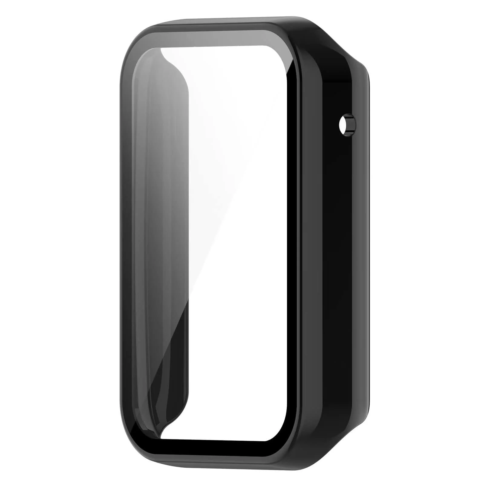 DL3 Mobilak Case for Xiaomi Mi Band 7 Pro, Bumper Full Coverage Hard Overall Protective Cover, Built-in Tempered Glass Screen Protector Film High Sensitivity For Xiaomi Smart Band 7 Pro - Black