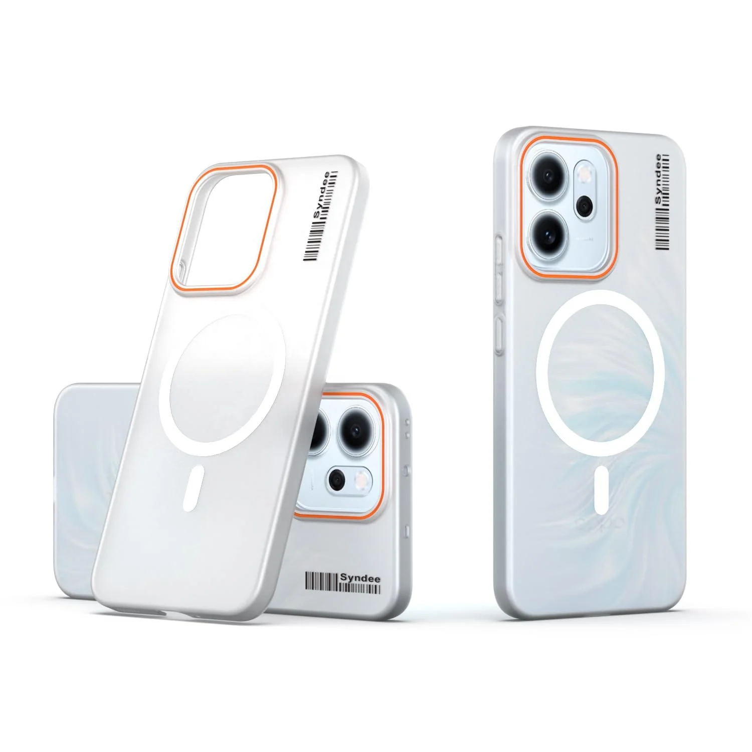 DL3 Mobilak Translucent Matte Case for OPPO Reno 14F / OPPO Reno14 FS, Compatible with MagSafe accessories, Shock-absorbing protection, Integrated ring holder - Clear