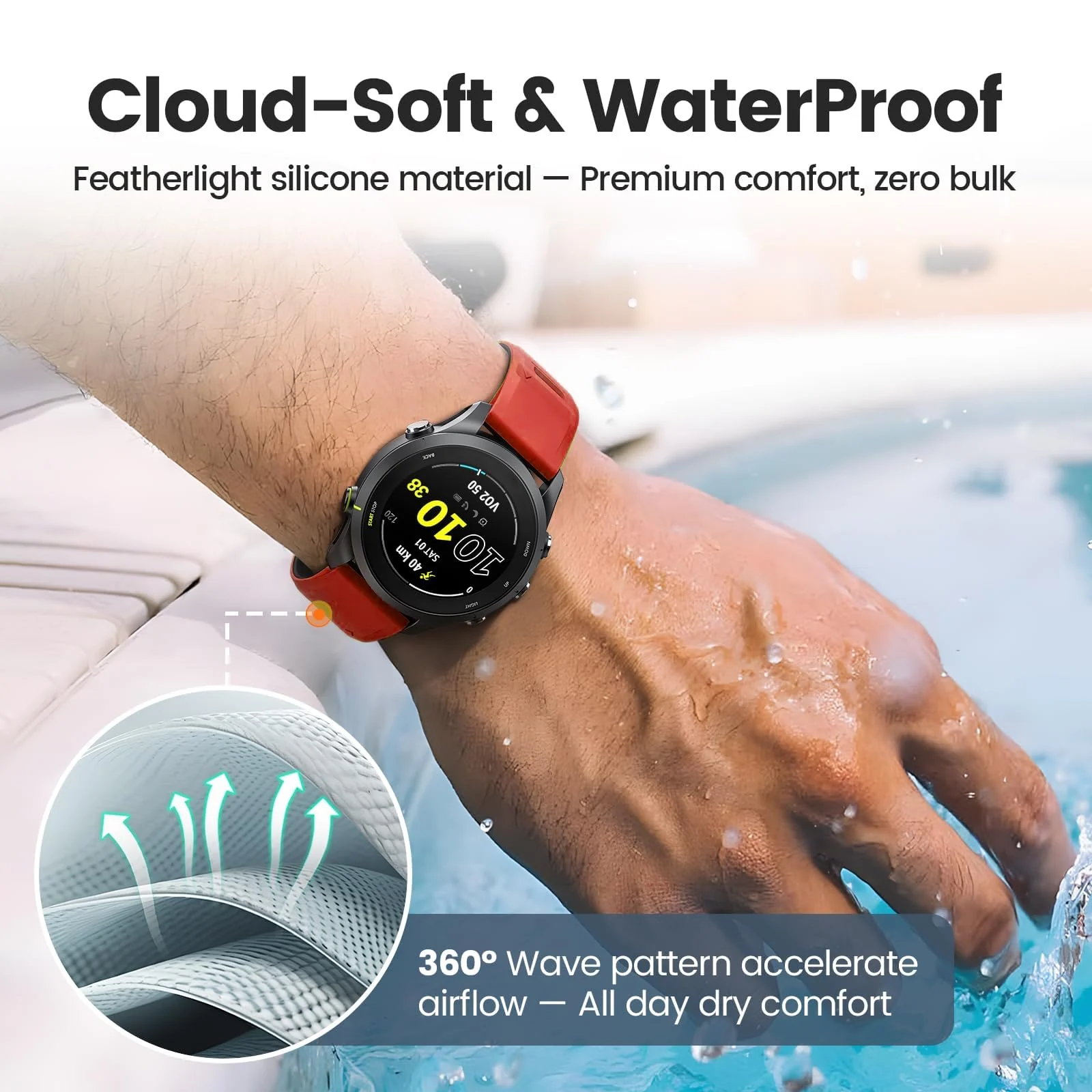 DL3 Mobilak Silicone Sport Band 22MM Strap For Xiaomi Redmi Watch 5 Active/5 Lite/Samsung Galaxy Watch 46mm/Watch 3 45mm/Gear S3/Huawei watch GT5 GT4 GT3 GT2 GT 46MM/GT2E/GT3 Pro/GT 5 Pro/Amazfit GTR4 - Red/black