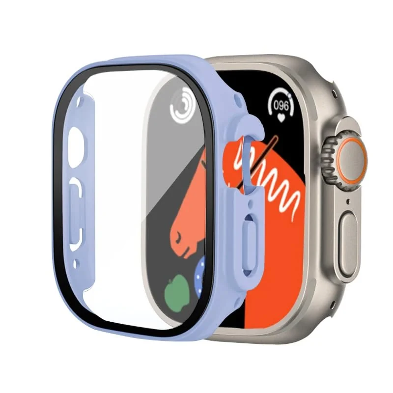 DL3 Mobilak Ocean Band with Case For Apple Watch Ultra 49mm, Adjustable Silicone Sport Loop Ocean Strap Men Women Strap With Protective Cover Screen Shockproof for iWatch Ultra 2 49mm - Sky Blue