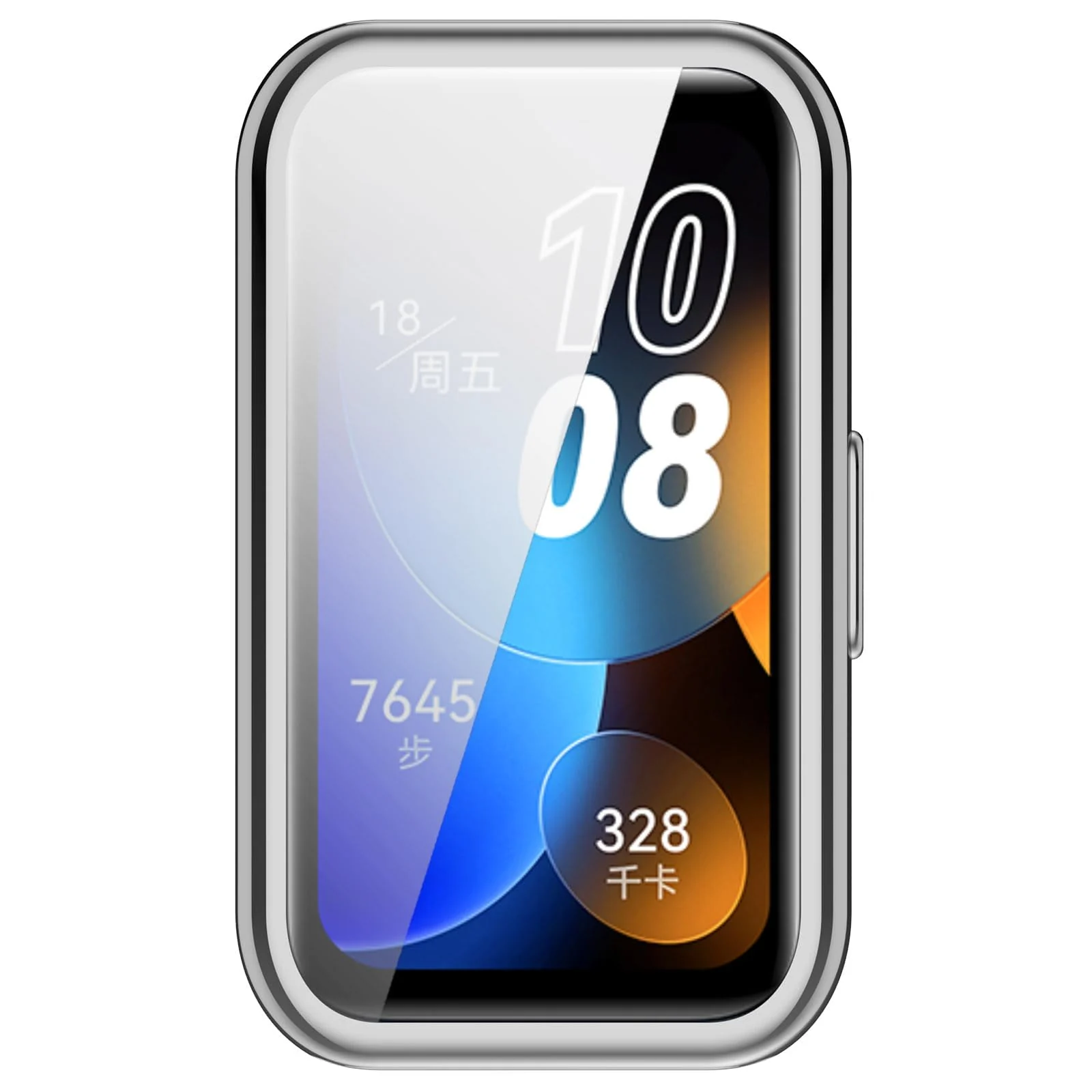 DL3 MOBILAK Case for HUAWEI Band 9 / HUAWEI Band 8 TPU Silicon All-Around Screen Protector Cover Bumper Protector Full Cover Screen Protection - Silver