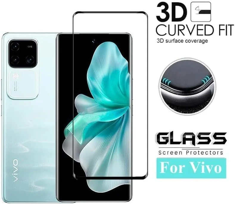 DL3 Mobilak Screen Protector for vivo V30 / vivo V30, Tempered Glass Screen Saver Premium HD Protective, Scratch Resistant, NO-Bubble, 9H Hardness, Full Coverage Film - Clear
