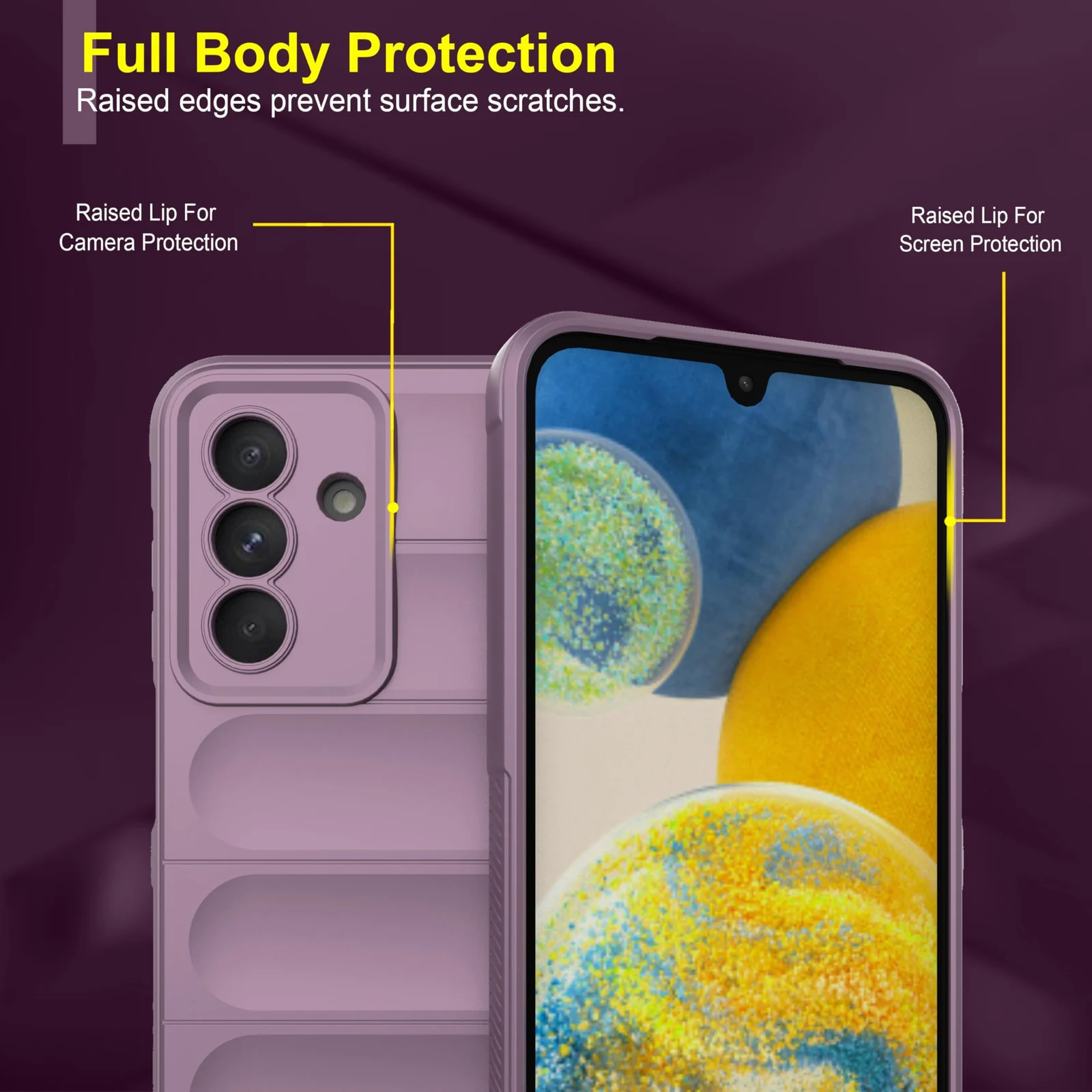DL3 Mobilak Soft Silicone Protective Case for Samsung Galaxy A26 with Camera Protection and Shockproof Design - Purple