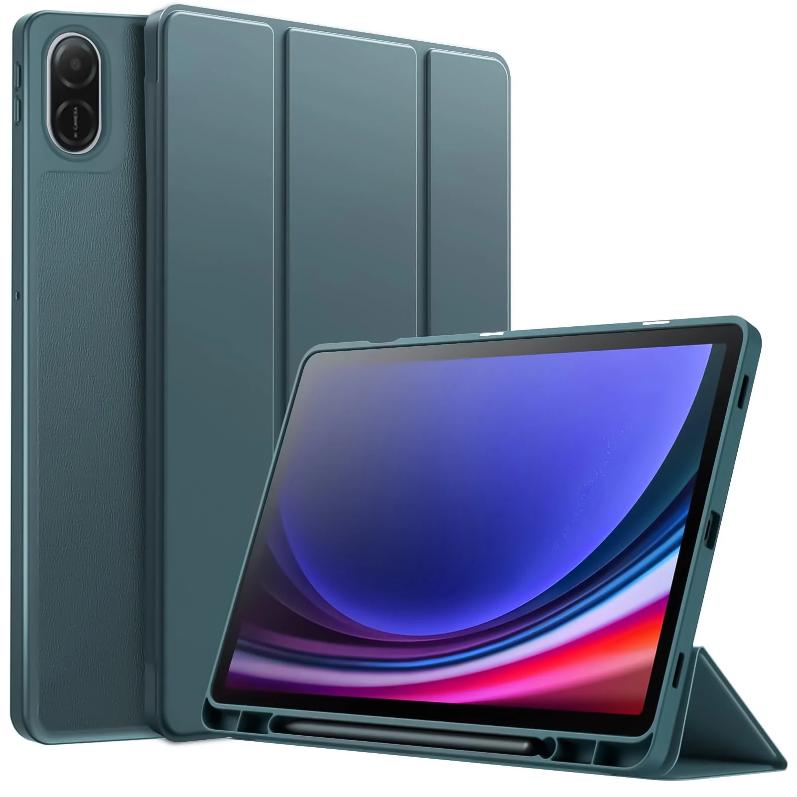 DL3 Mobilak Honor Pad X8a Case 11 inch 2024 Tablet Cover Case with Pencil Holder, Soft TPU Back Trifold Stand Protective Smart Cover Flip, Auto Wake&Sleep - Green