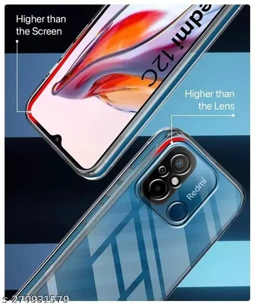 DL3 Mobilak Case Compatible with Xiaomi Redmi 12C Case Crystal Soft TPU Gel Case Flexible Silicone Anti-Scratch Camera Protection TPU Cover - Clear