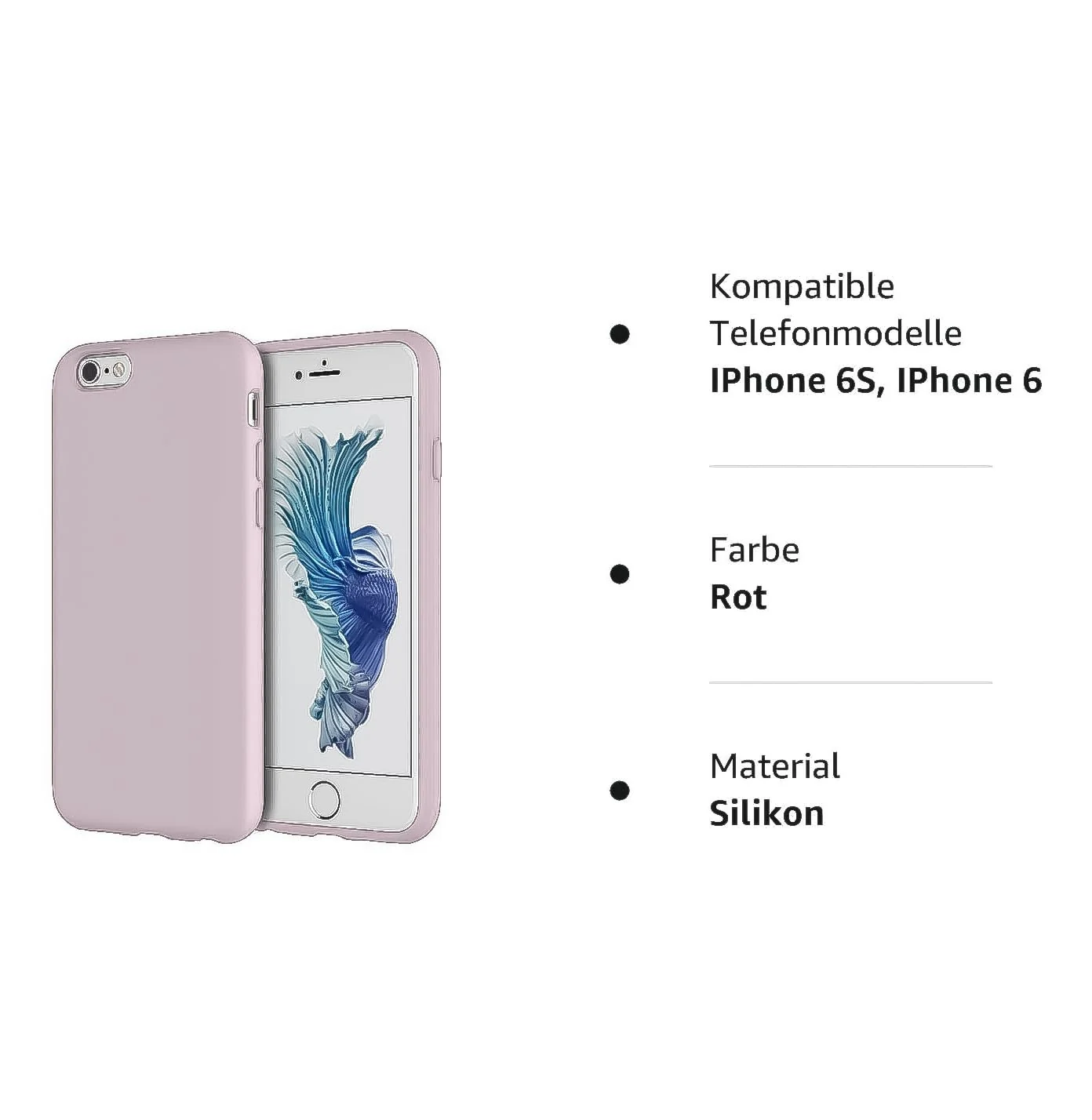 DL3 Mobilak Liquid Silicone Protective Case for iPhone 6 Plus / 6S Plus with Camera Protection and Microfiber Lining - A Pink Sand