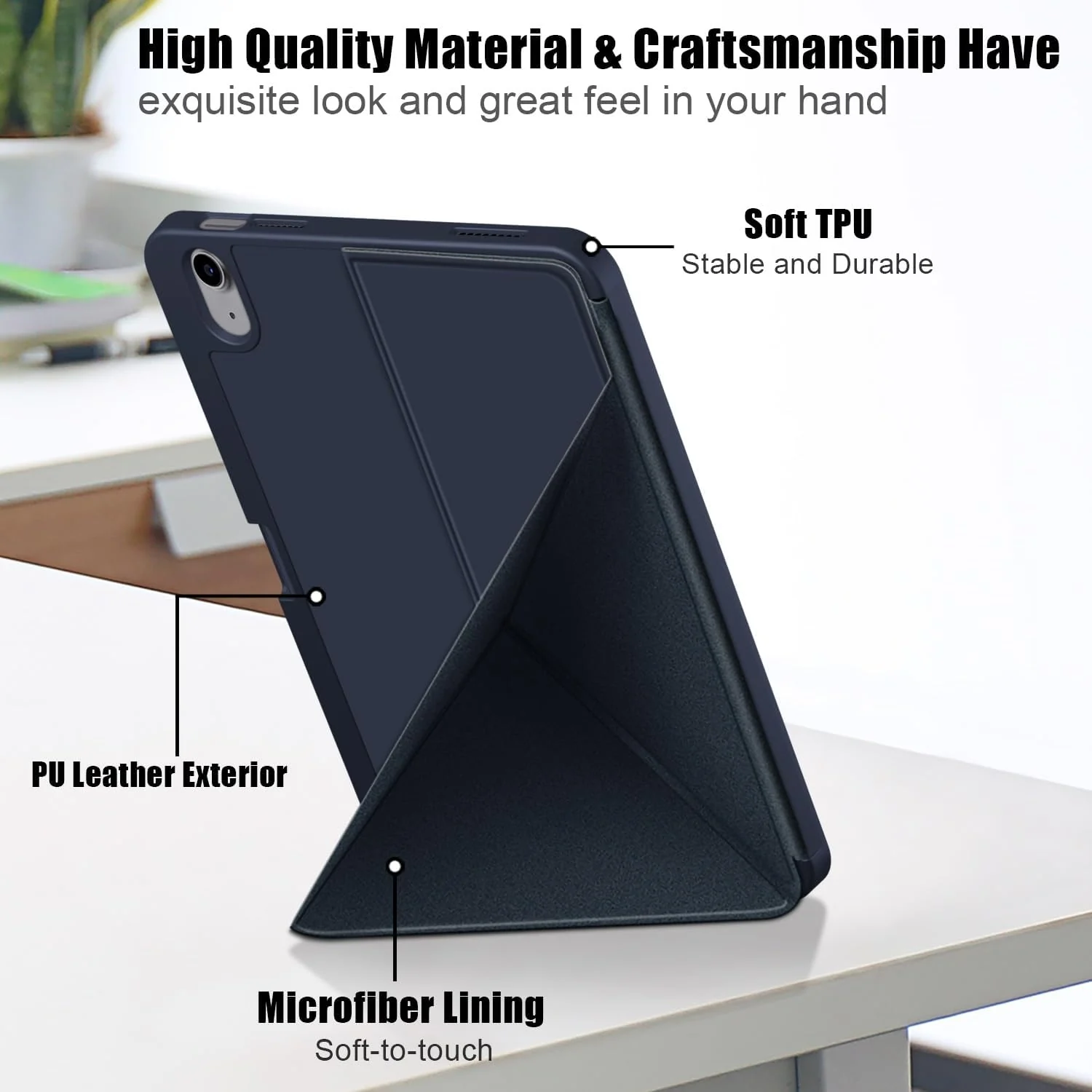 DL3 Mobilak For Samsung Galaxy Tab S6 Lite 10.4 Inch 2022/2020 Model (SM-P610/P613/P615/P619) Case, Smart Stand, Pencil Holder, Shockproof Slim Lightweight Leather Cover - Blue