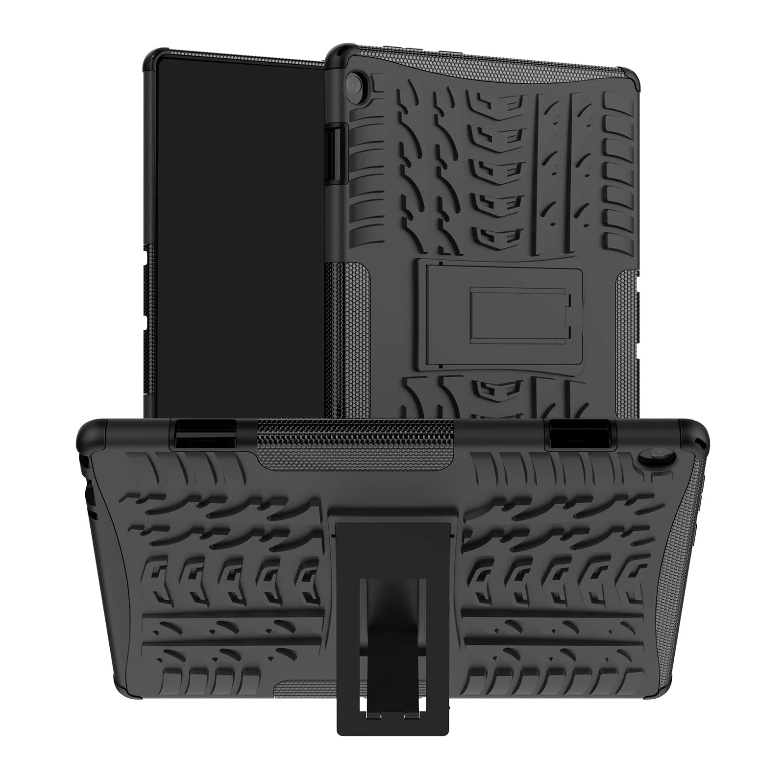 DL3 Mobilak Case For Lenovo Tab M10 HD TB-X505 / TB-X605 10.1-inch tablet, Hybrid Rugged Armor Heavy Duty 2 in 1 TPU + PC Combo Dual Layer Shockproof Case with Kickstand - Black