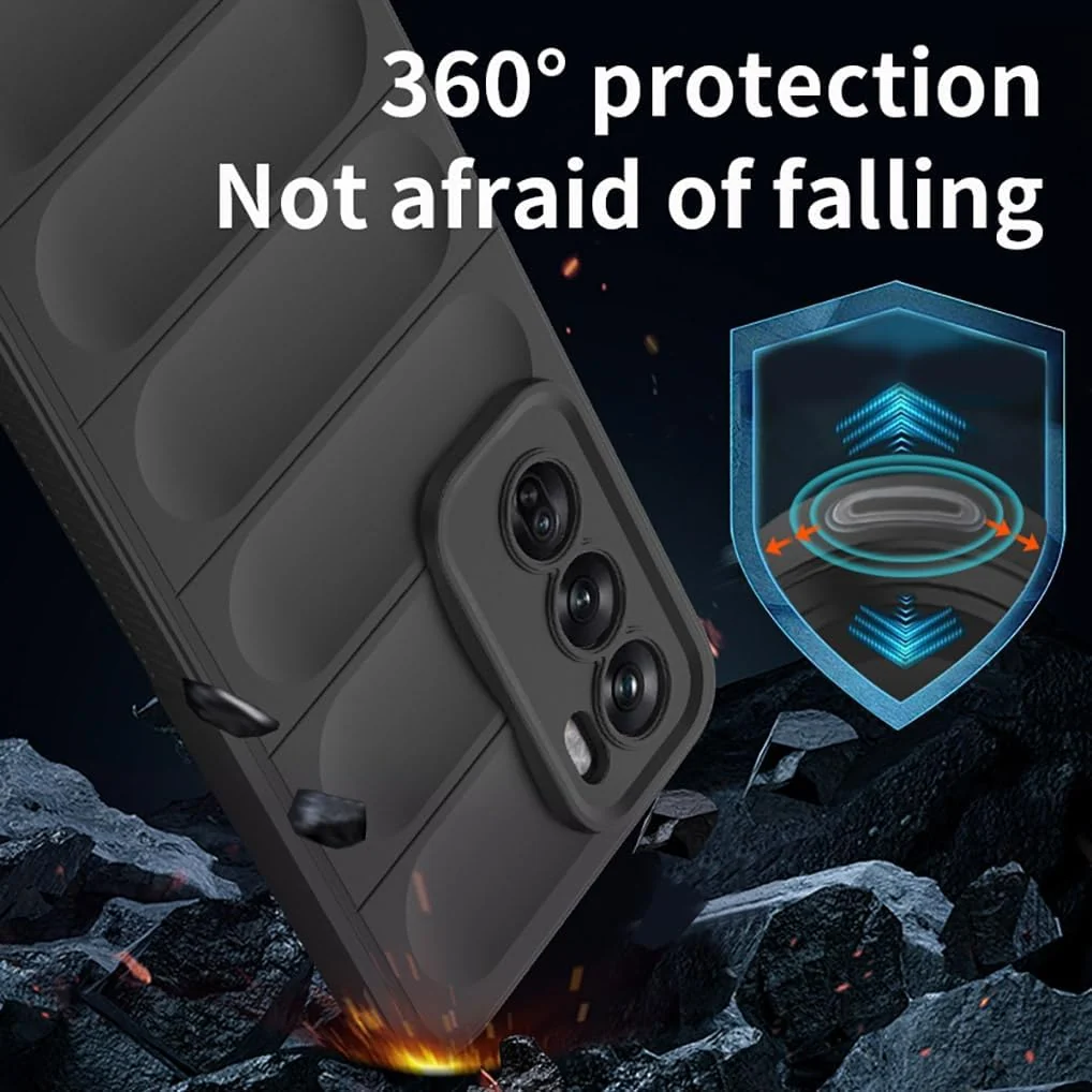 DL3 Mobilak Rugged Protective Case for OPPO Reno 12 5G, Camera protection, Shock-absorbing protection, Non-slip grip - Black