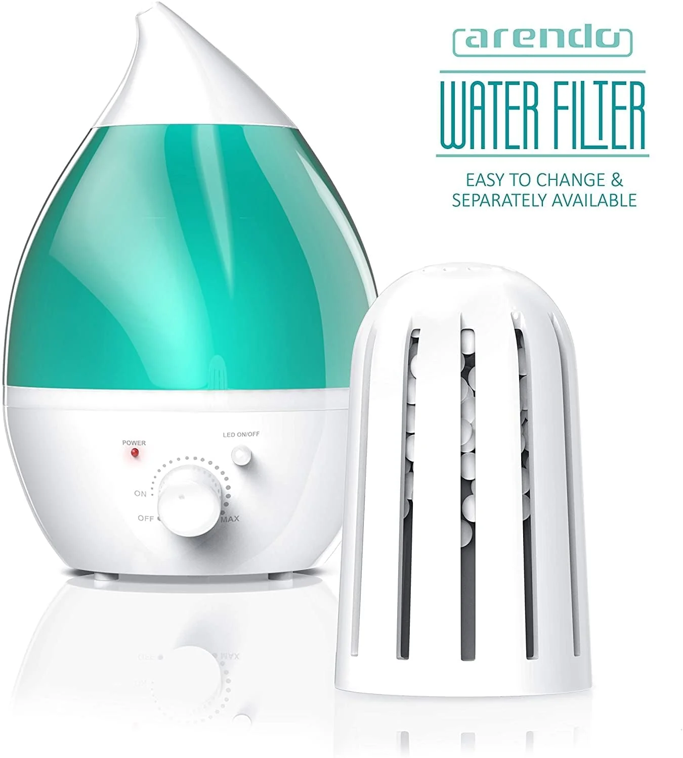 Mobigon 2.6 Litres Humidifier for Room, Cool Mist Ultrasonic Humidifier/Essential Oil Diffuser, Super Quiet 360°Nozzle, Colorful Change, Auto Shut Off&UV Light&, Lasts Up to 24 Hours - White Purple