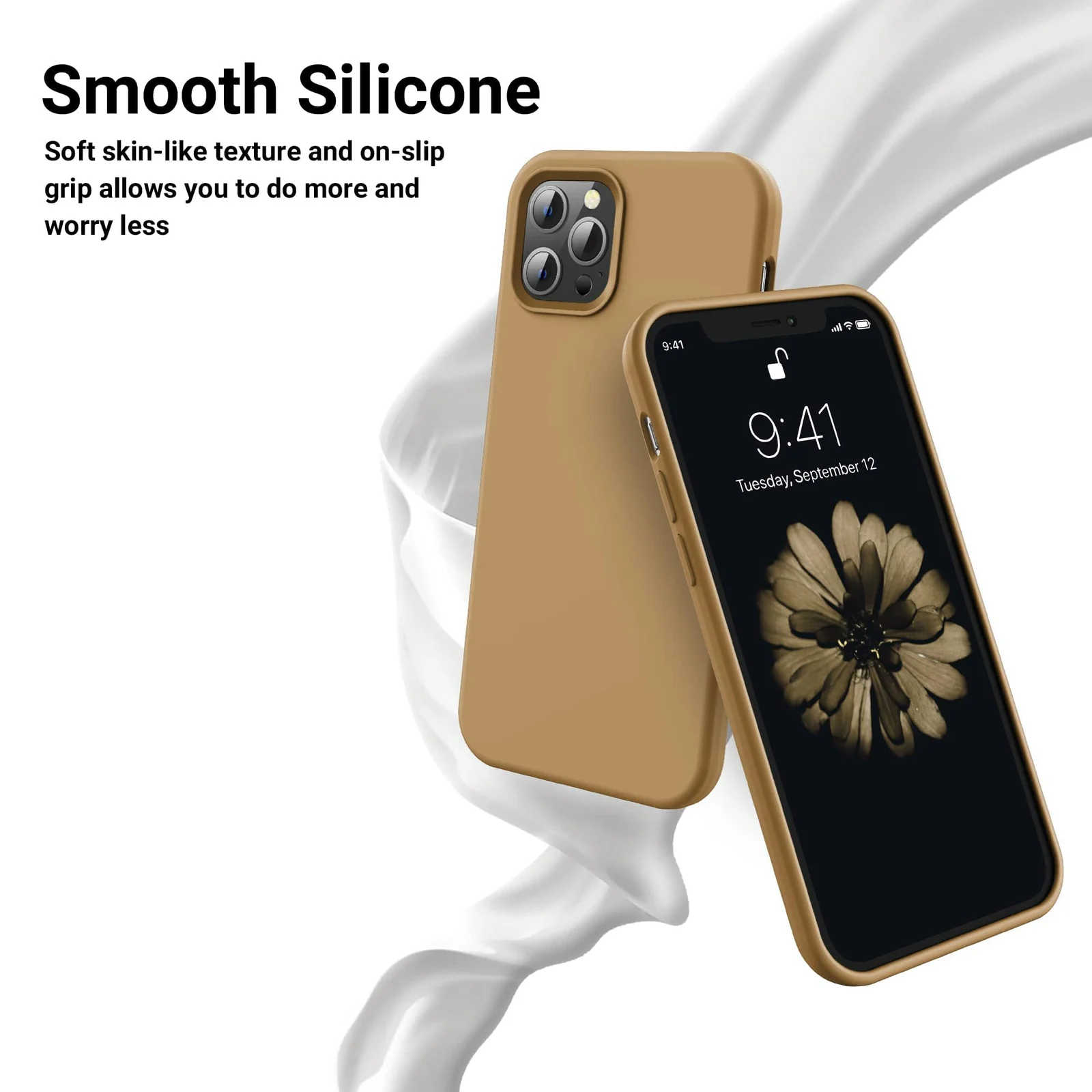 DL3 Mobilak Liquid Silicone Case for iPhone 11 Pro Max (6.5 Inch), Shock-absorbing protection, Scratch-resistant surface, Soft microfiber lining - Desert 2